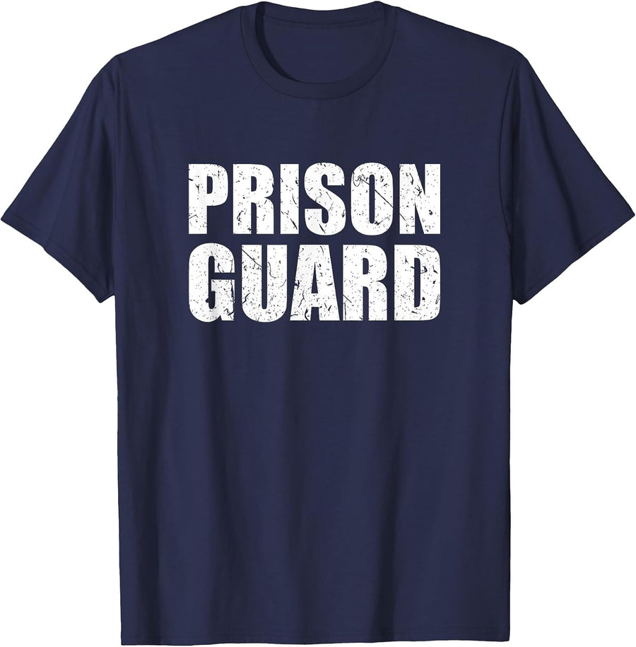 Prison Guard Costume Jail Corrections Officer Halloween T-Shirt - Navy Blue