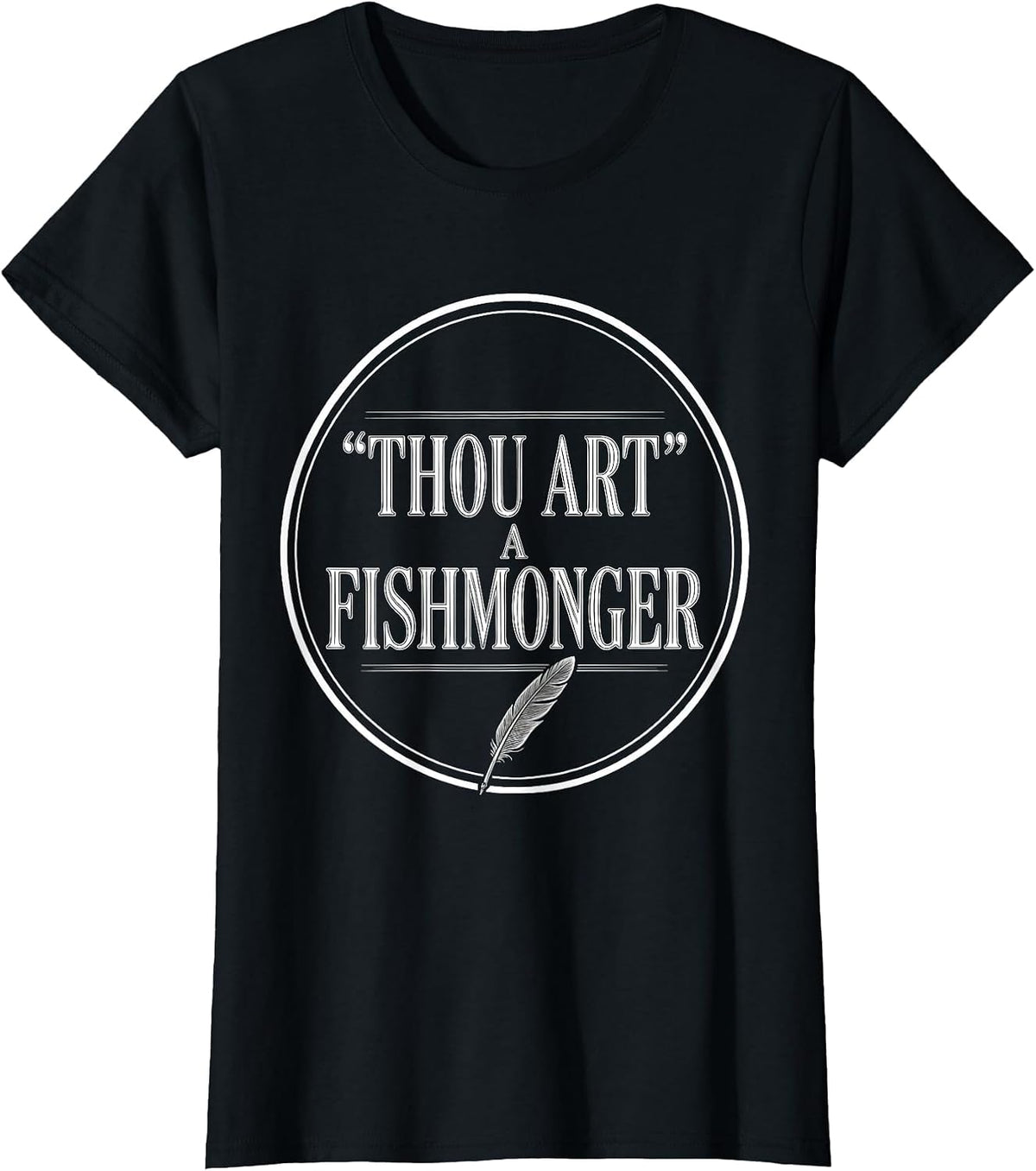 Women's Thou Art A Fishmonger Funny Shakespeare Quote Literary Humor T-Shirt - Black