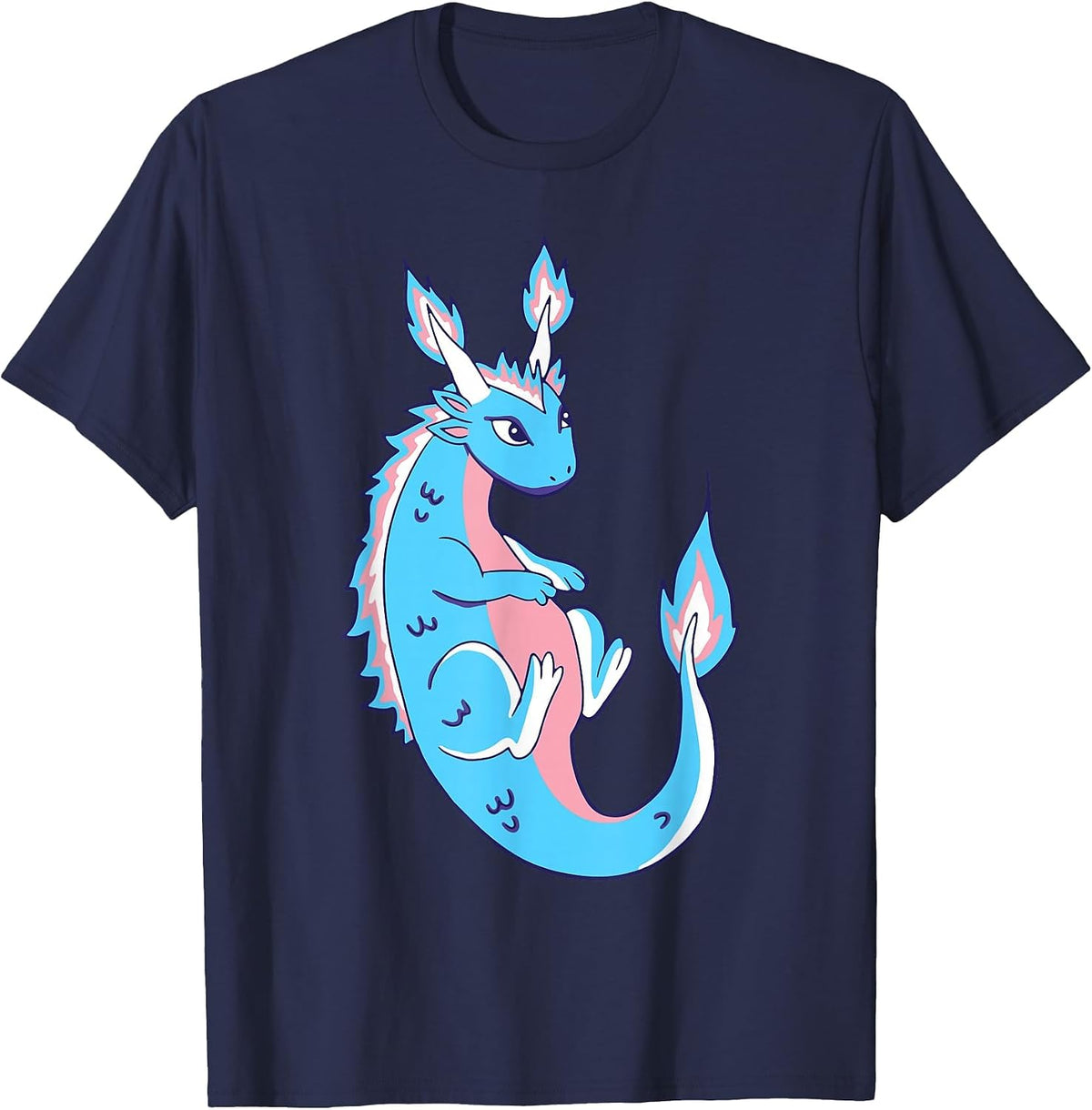 Transgender LGBT Draco Dragon Transsexual Flag Trans Pride T-Shirt - Navy Blue