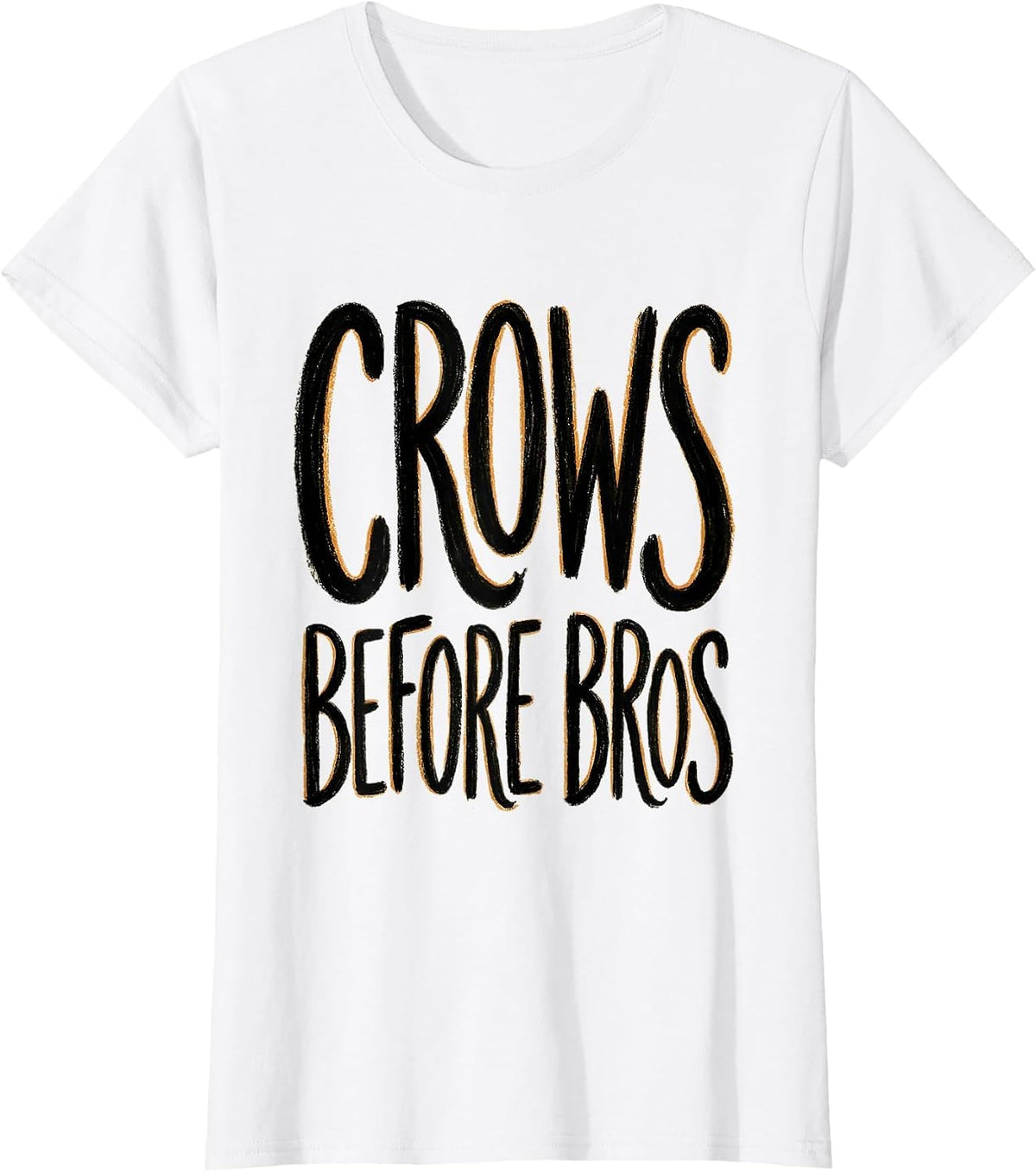 Women's Crows Before Bros Bold Crow Loyalty Design T-Shirt - White