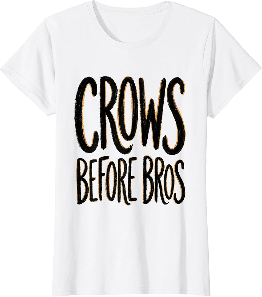 Women's Crows Before Bros Bold Crow Loyalty Design T-Shirt - White
