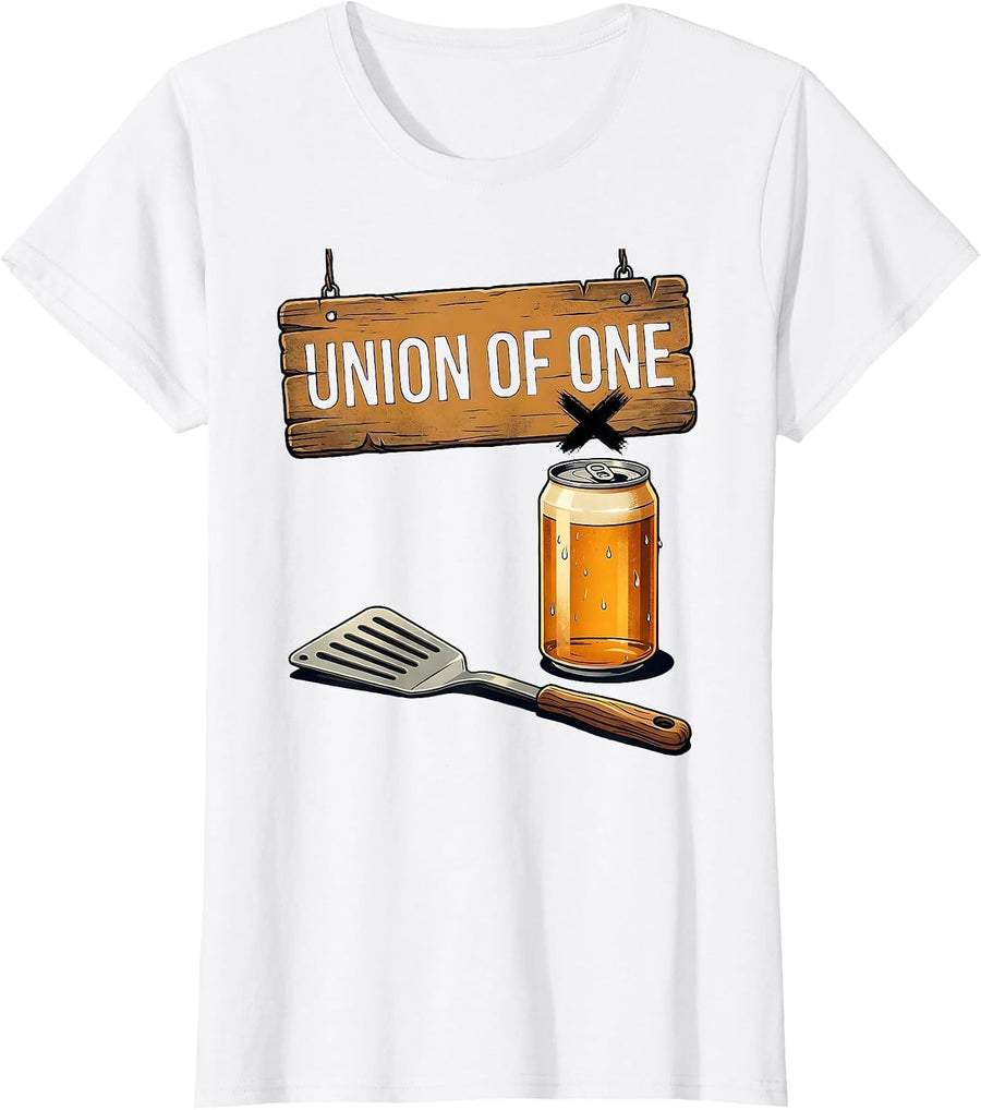 Women's Union of One Midcentury Modern Grill Spatula Beer Lover T-Shirt - White