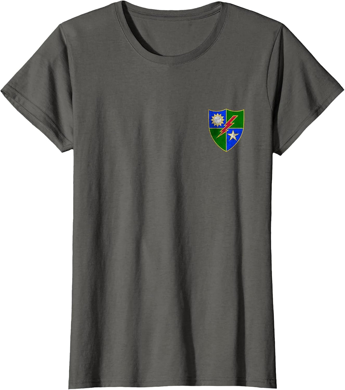 75th Ranger Regiment DUI Distressed Logo Airborne Rangers T-Shirt - Asphalt Grey