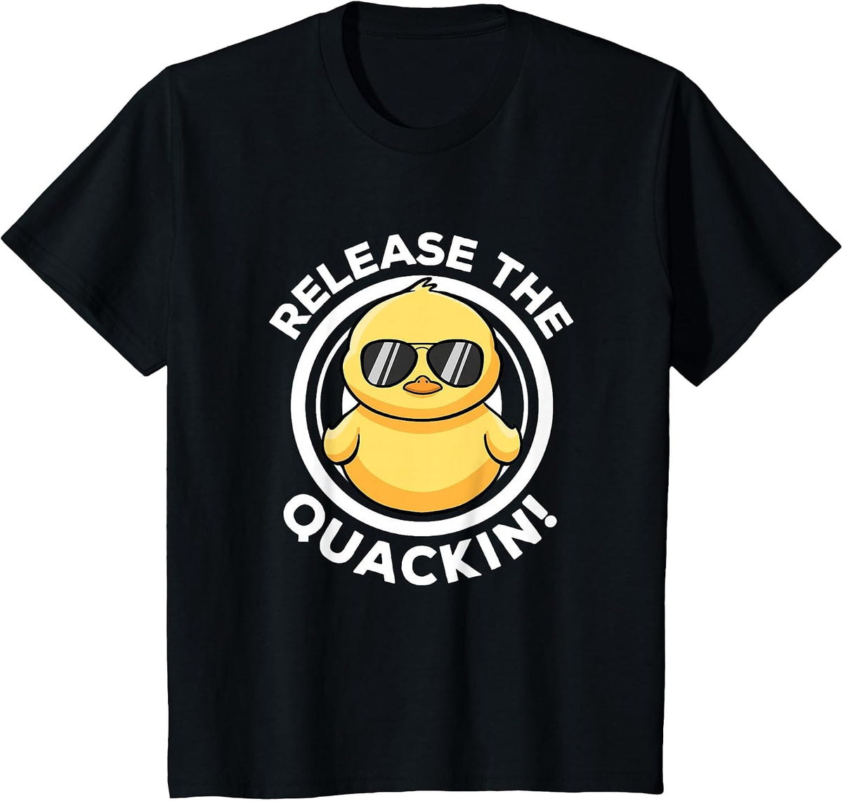 Release The Quackin I Love Duck Lovers Funny Yellow Duck T-Shirt - Black