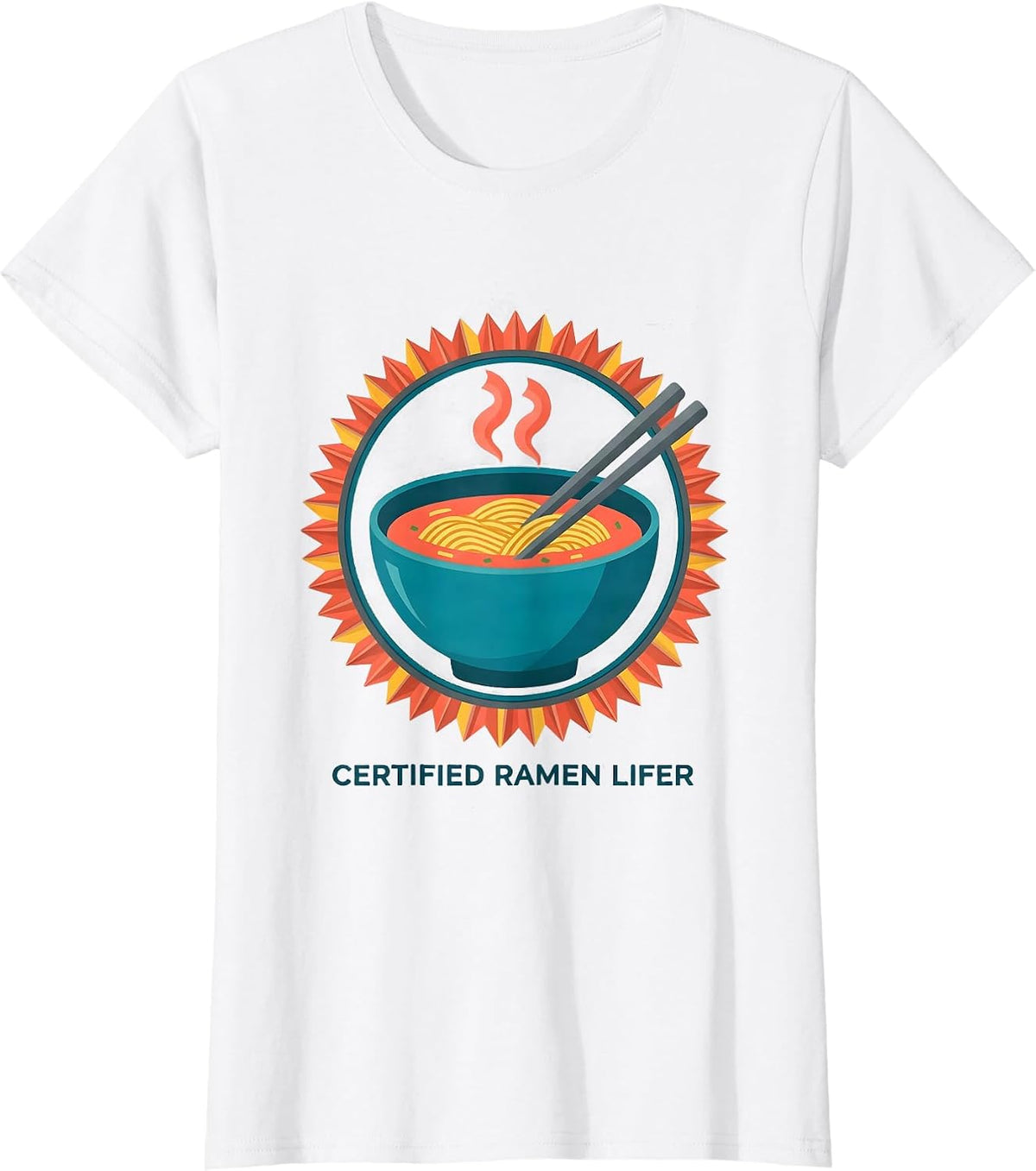 Certified Ramen Lifer Retro Food Lover Gift T-Shirt - White