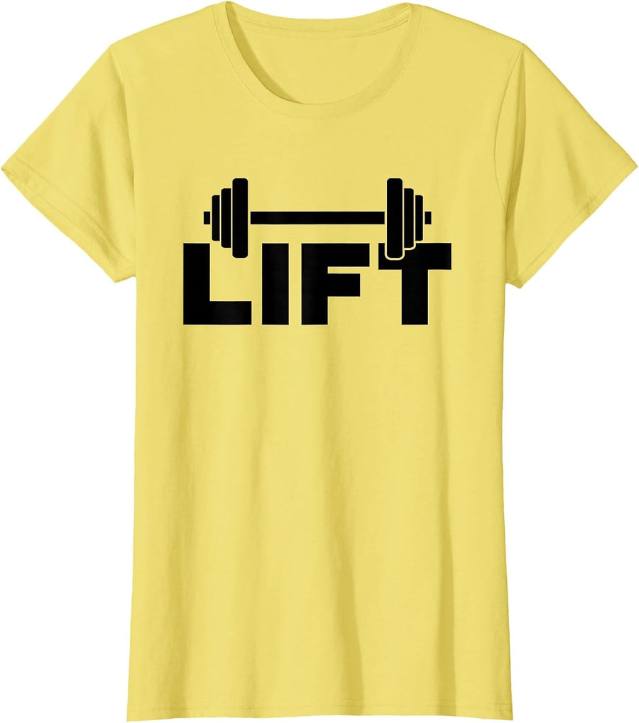 Lift Workout Lifting Weightlifting Gym T-Shirt - Lemon Yellow