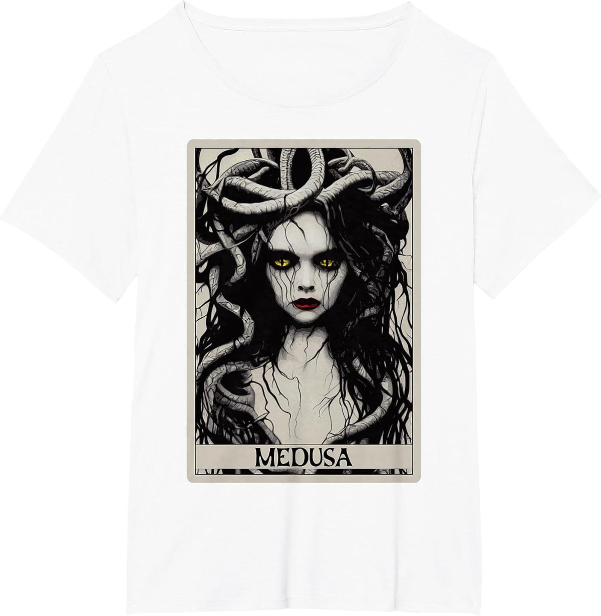 Greek Mythology Medusa Tarot Card T-Shirt - White