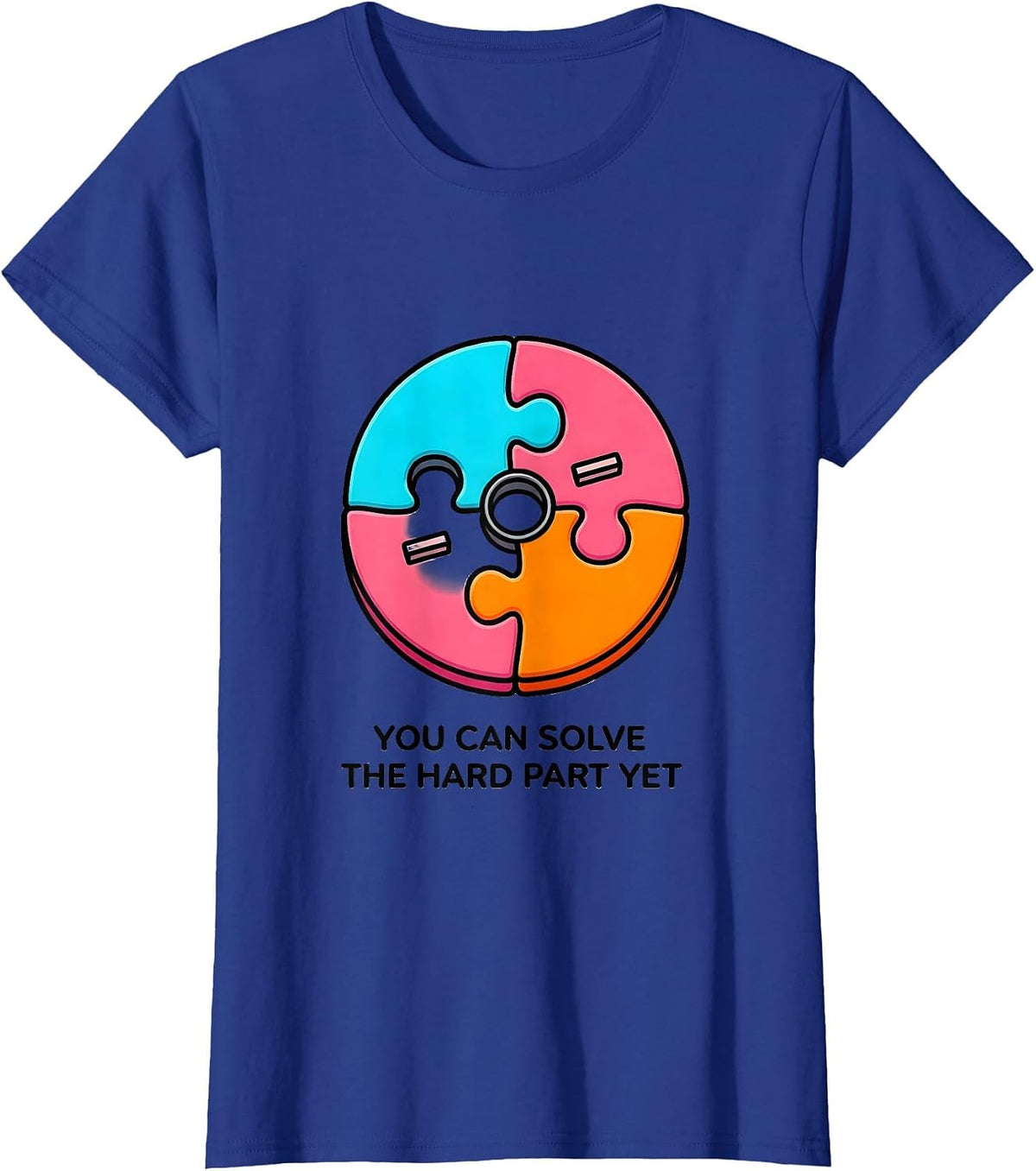 Women's You Can Solve The Hard Part Yet Growth Mindset Teacher T-Shirt - Royal Blue