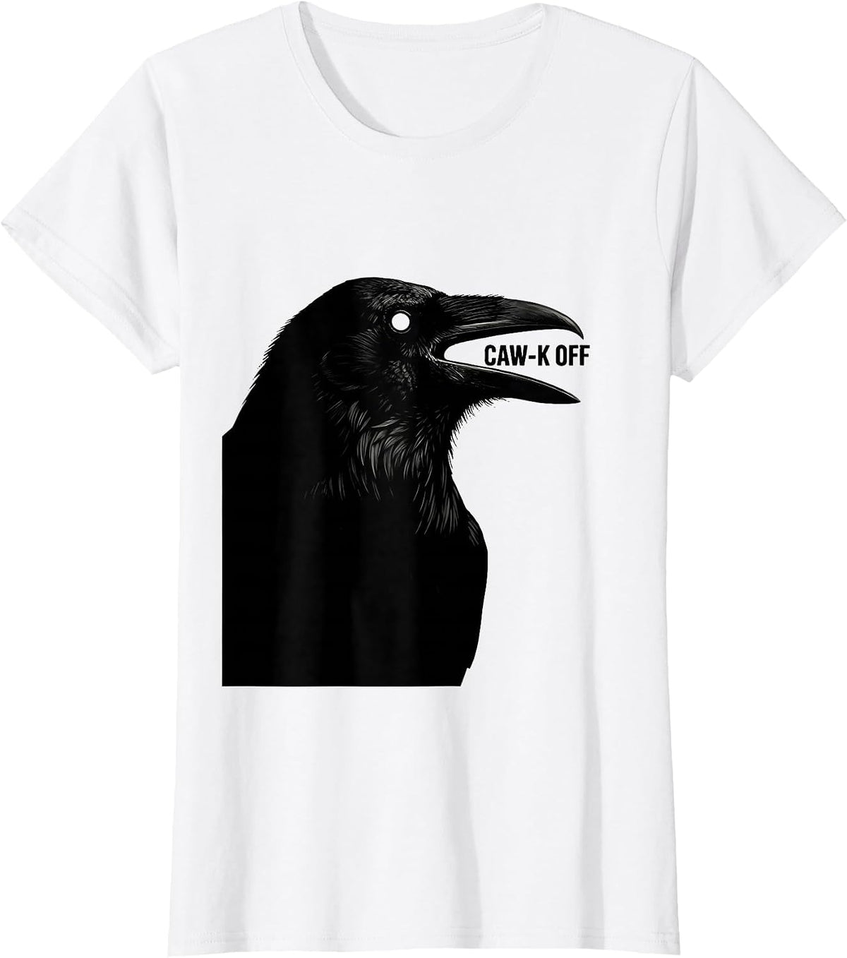CAW-K OFF Funny Crow Bird Meme Humor Graphic T-Shirt - White