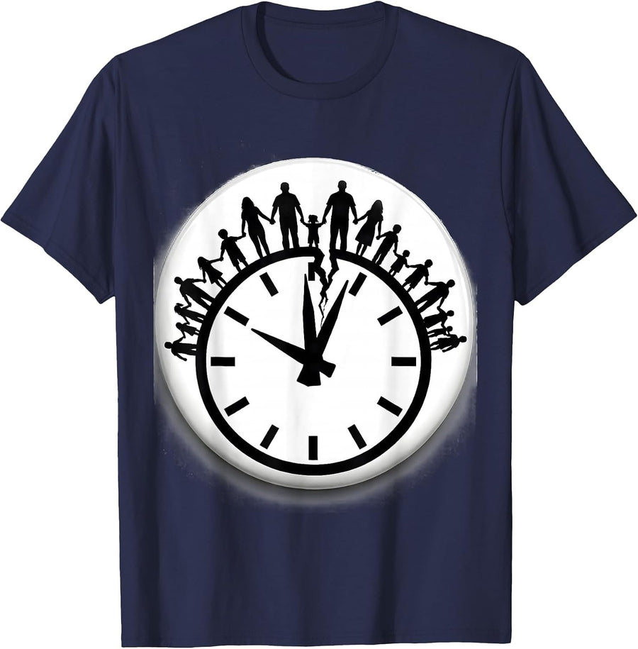 Sealed Family Chain Midnight Clock New Year Eve Matching T-Shirt - Navy Blue
