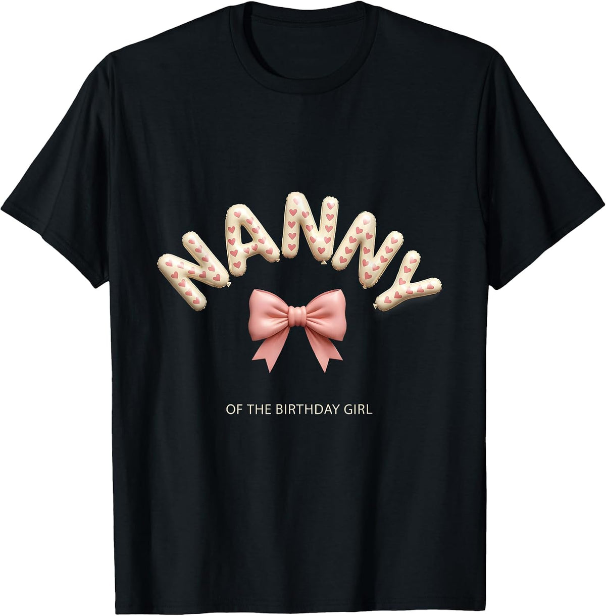 Men's Nanny Of The Birthday Girl Sweet Girly-Cute Family Matching T-Shirt - Black