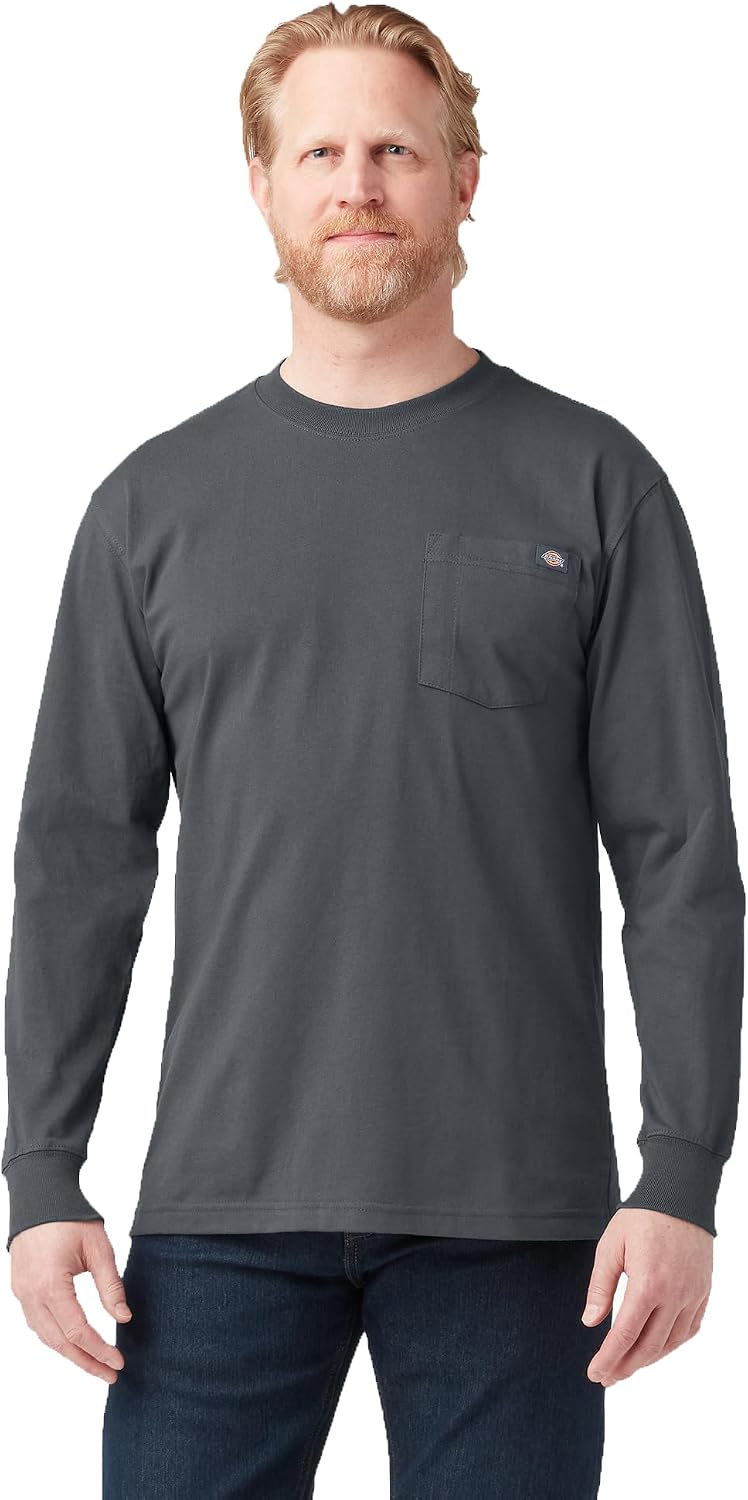Dickies Men's Heavyweight Long Sleeve Pocket T-Shirt - Charcoal