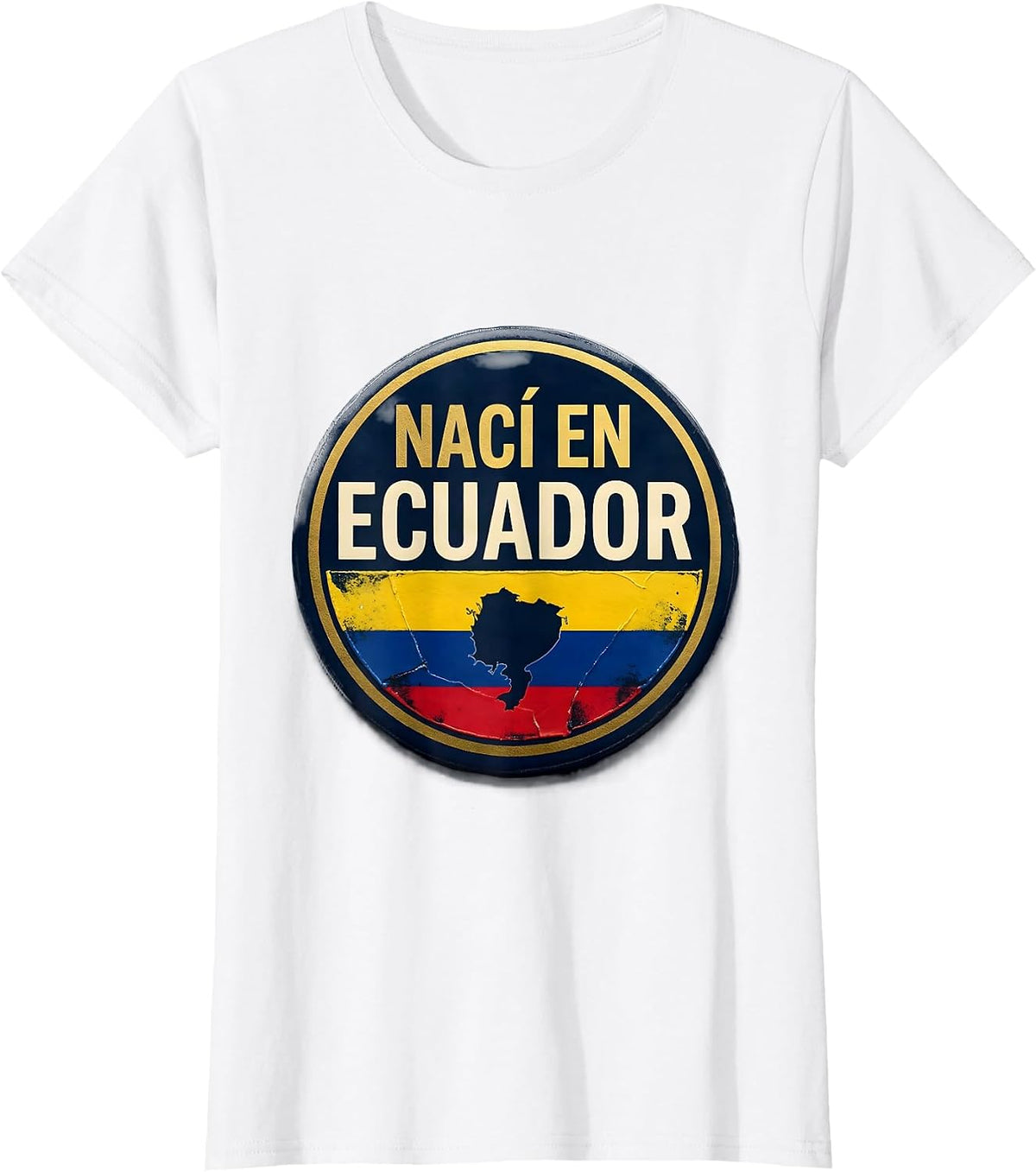 Nací en Ecuador Emblem Hispanic Heritage Month Ecuador Pride T-Shirt - White