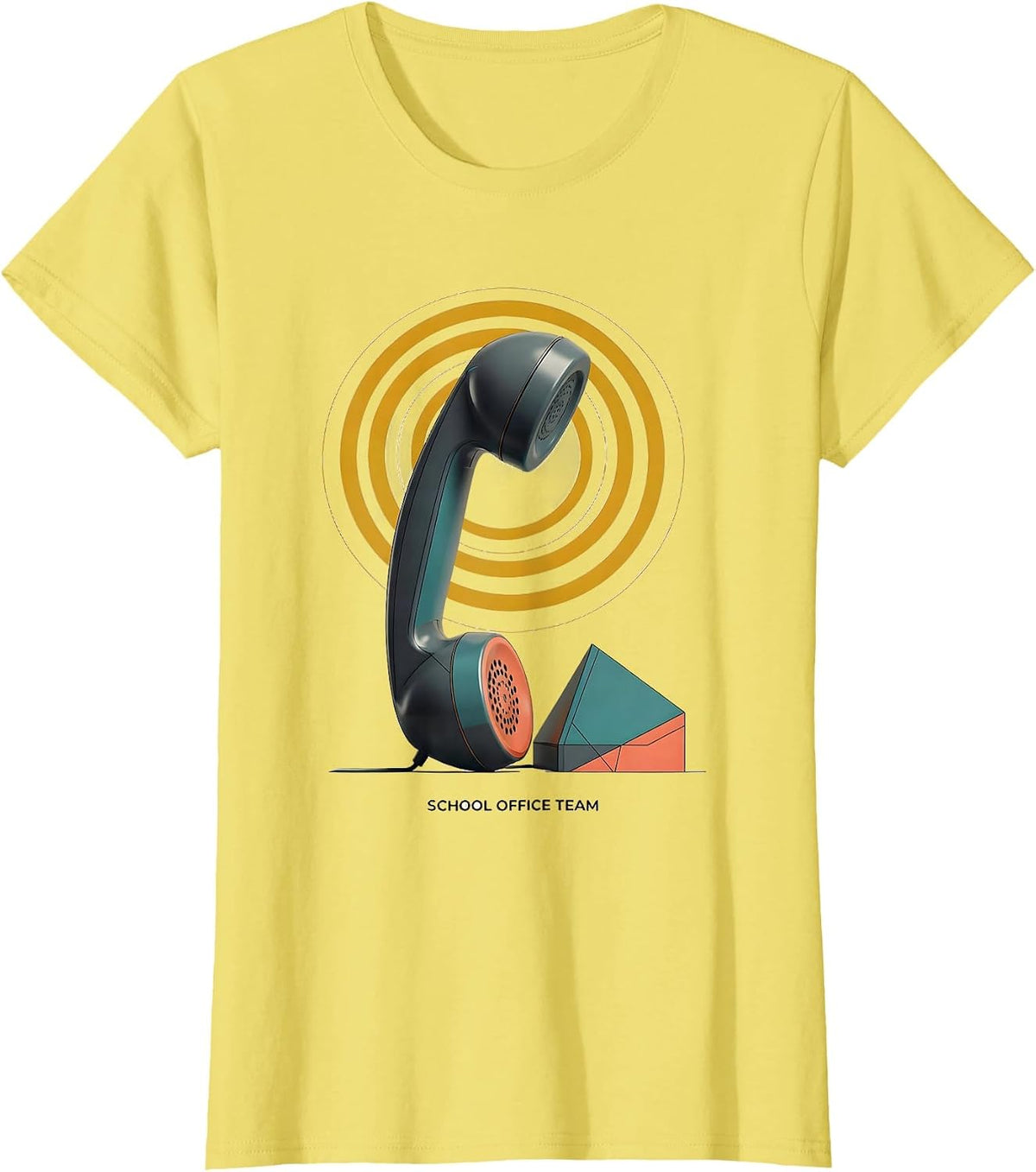 Women's School Office Team Midcentury Modern Admin Appreciation T-Shirt - Lemon Yellow
