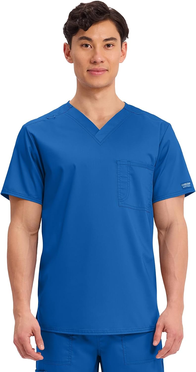 Cherokee Revolution Scrub Top for Women & Men V-Neck Medical Shirt - Royal
