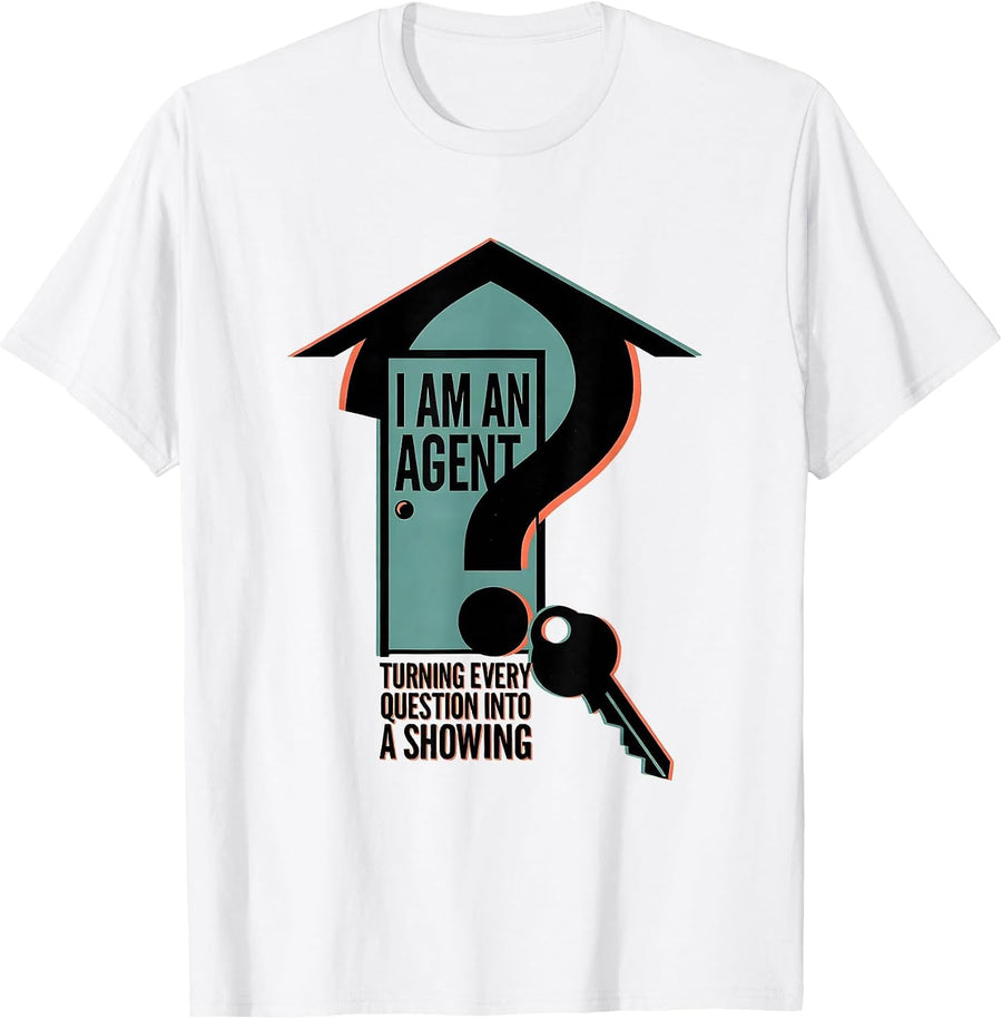 Men's I Am An Agent, Turning Every Question Into A Showing Funny T-Shirt - White