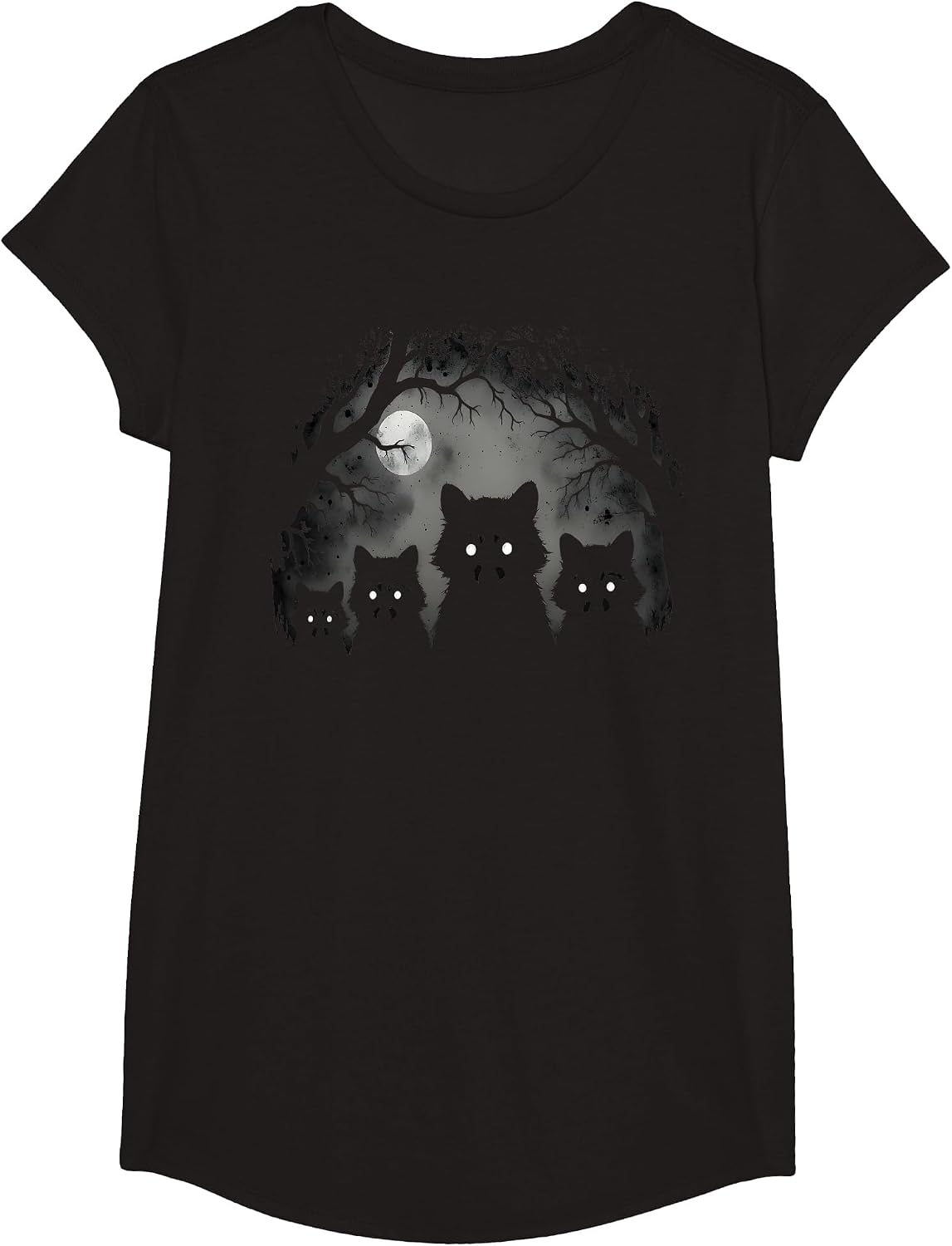 Creepy Gothic Raccoon Aesthetic Horror Grunge Goth Feral T-Shirt - Girls Black