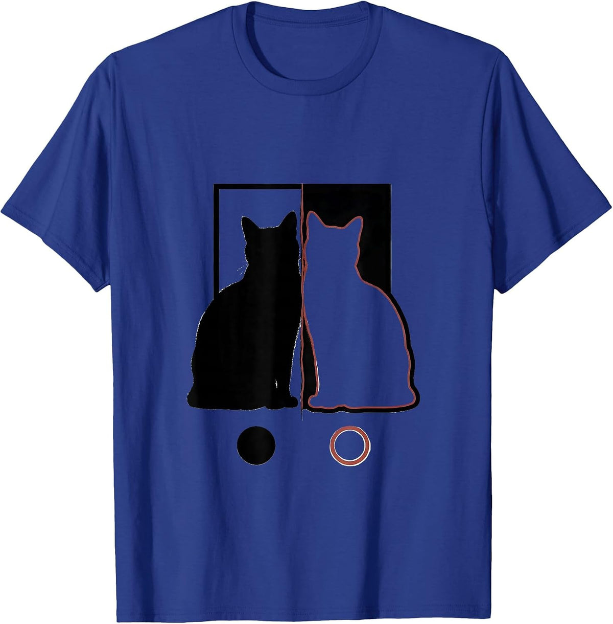 Schrodingers Cat Minimalist Physics Nerd Humor T-Shirt - Royal Blue