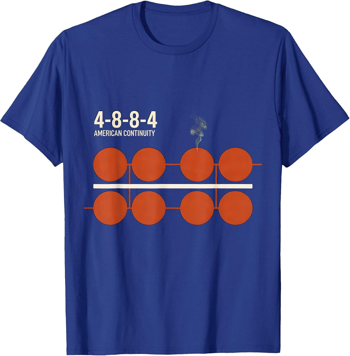 Men's 4-8-8-4 American Continuity Vintage Steam Locomotive Train T-Shirt - Royal Blue