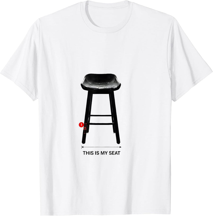 Men's This Is My Seat Funny Poker Player Casino Gambler Gift T-Shirt - White