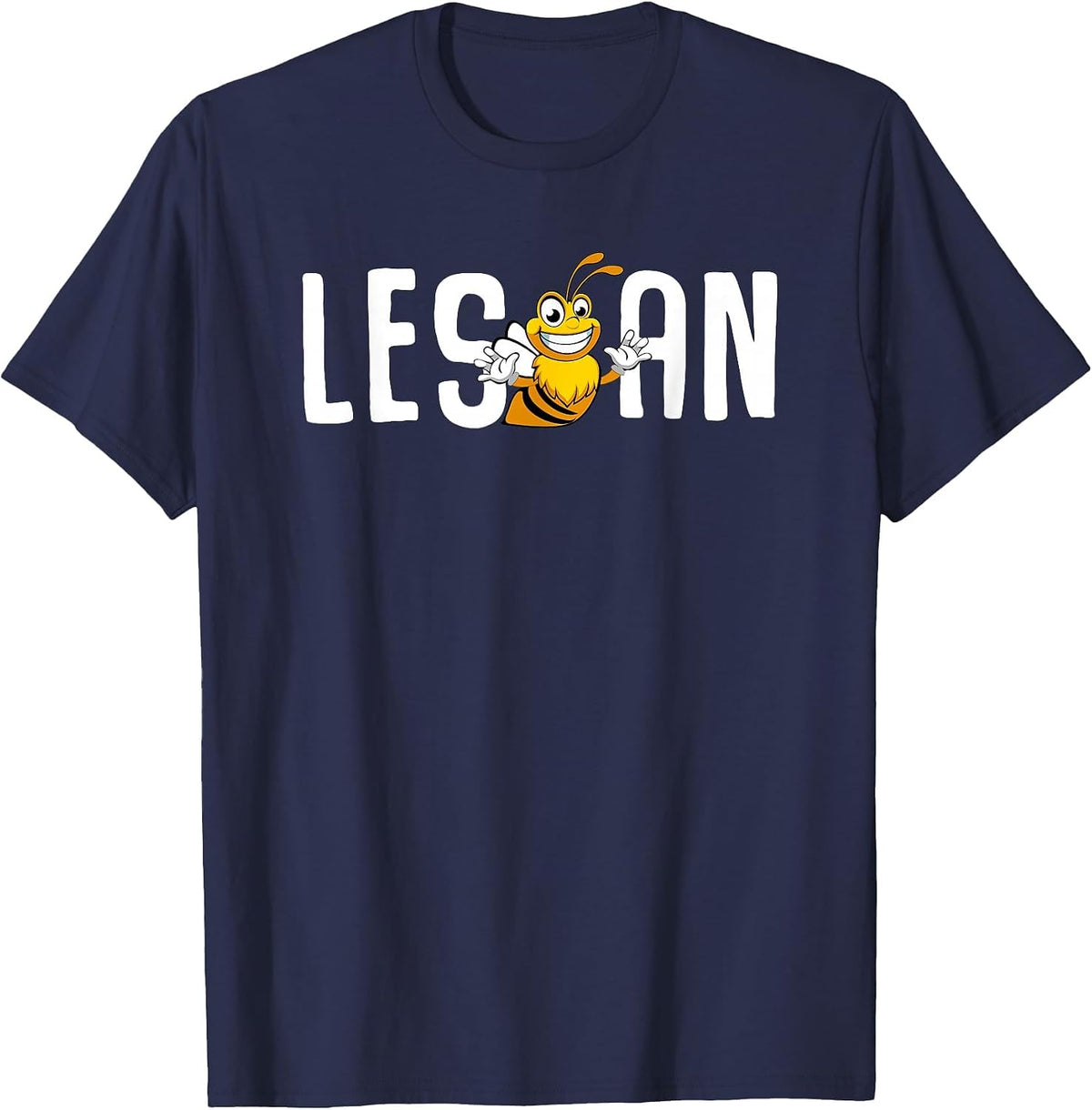 Lesbian Bee Les Bee an LGBT Gay Pride T-Shirt - Navy Blue