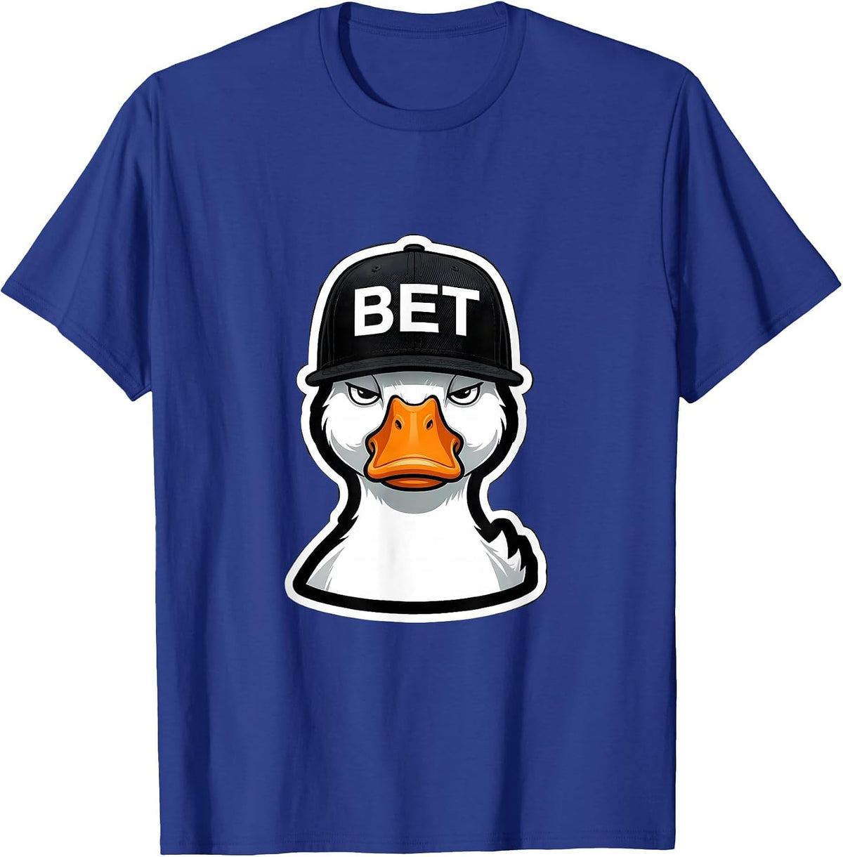 Men's Bet Funny Duck Novelty Graphic for Kids Teens Adults T-Shirt - Royal Blue