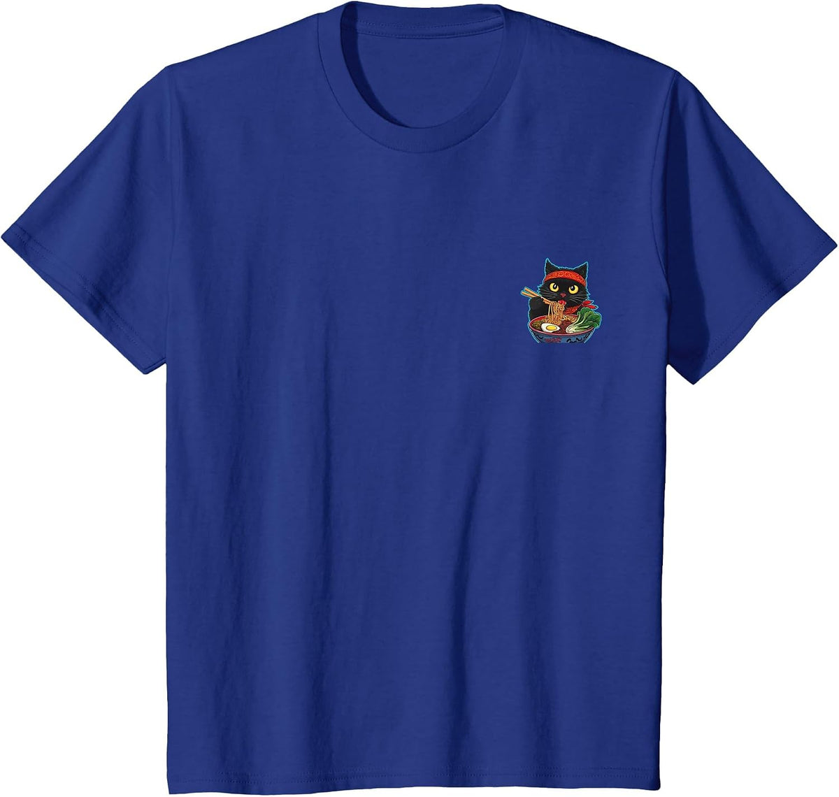 Cat Ramen Noodle Japanese Manga Cat T-Shirt - Royal Blue