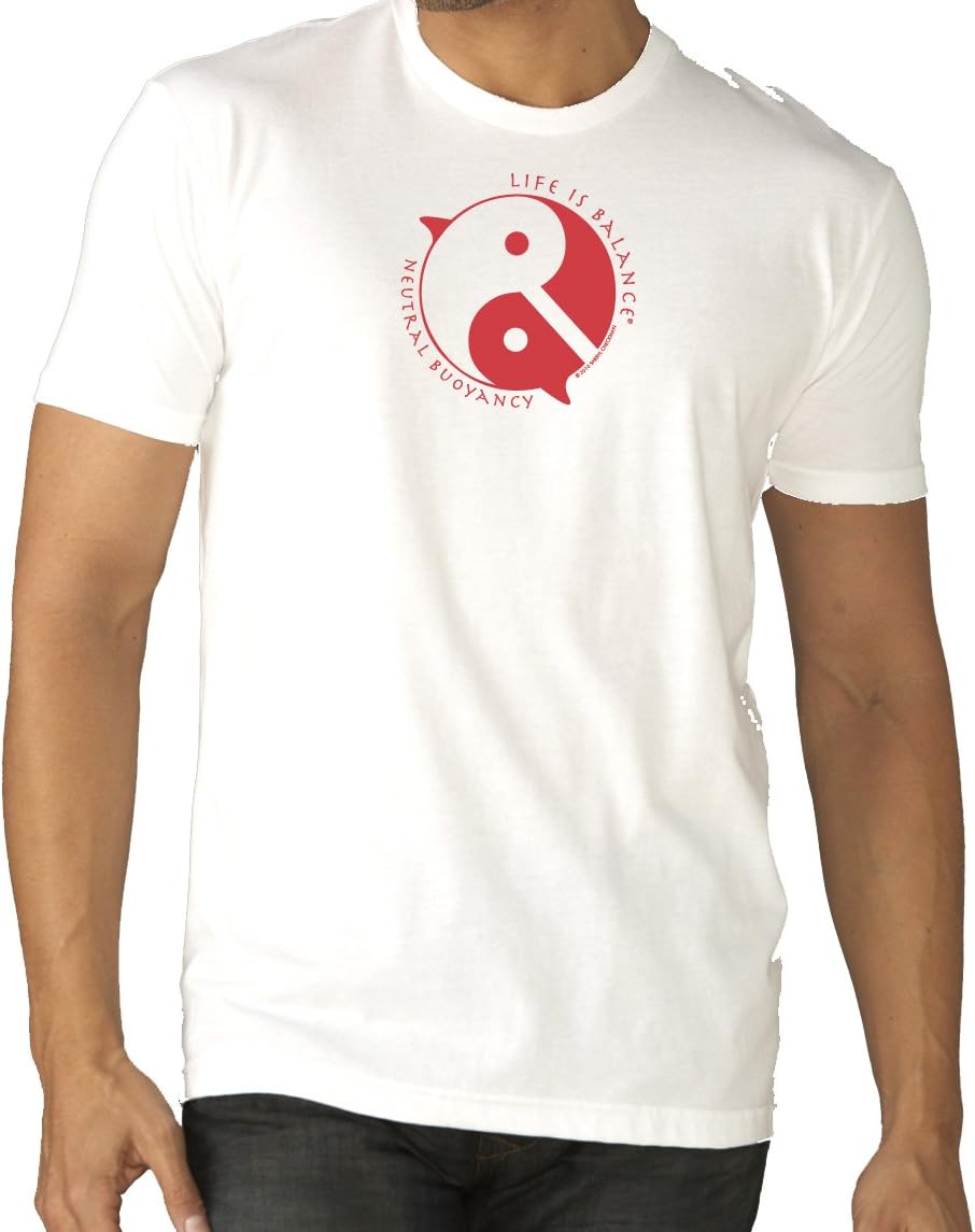 LIFE IS BALANCE Neutral Buoyancy Men's Short Sleeve Scuba Diving T-Shirt - White