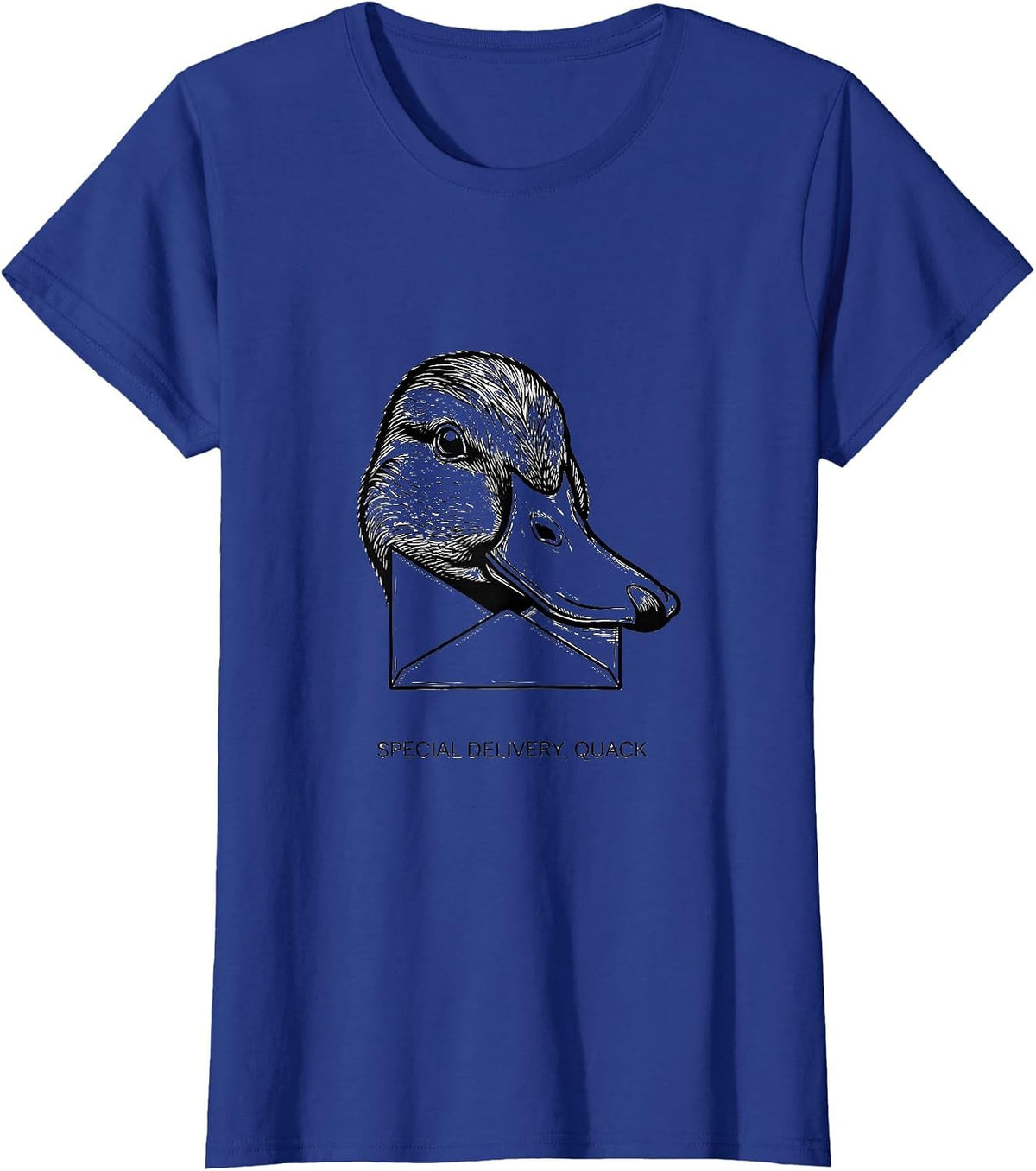 Women's Special Delivery, Quack Funny Duck Pun Novelty Humor T-Shirt - Royal Blue