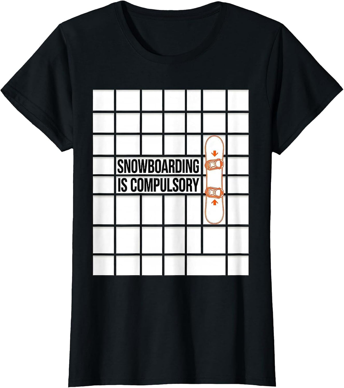 Snowboarding Is Compulsory Geometric Snowboarder Pride T-Shirt - Black