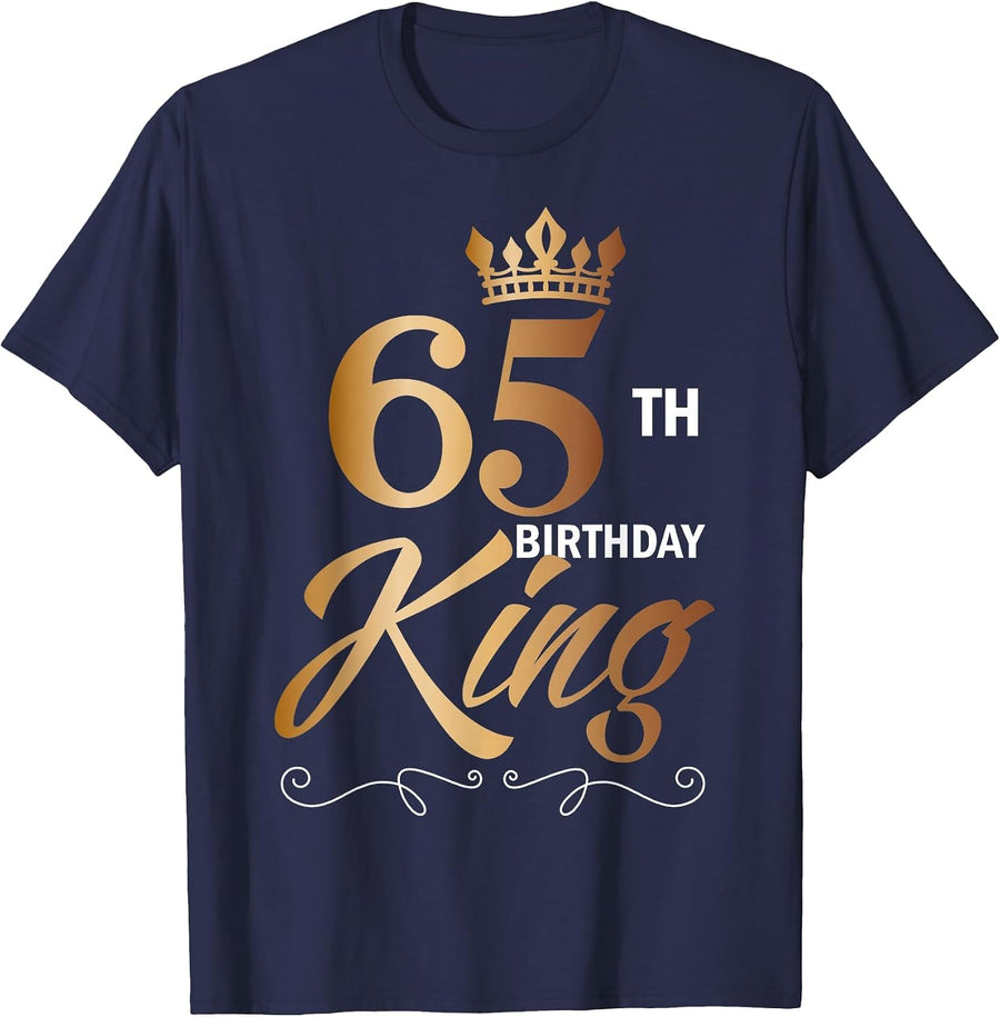 65 Year Old Birthday Husband 65th Birthday King Classic T-Shirt - Navy Blue