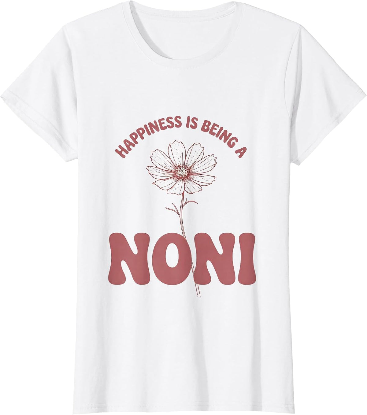 Happiness Is Being A Noni Boho Minimalist Grandma Gift T-Shirt - White