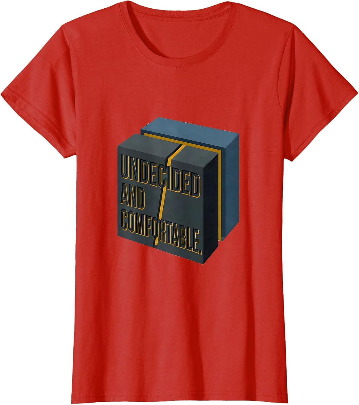 Women's Undecided And Comfortable Editorial Conceptual Quantum T-Shirt - Red