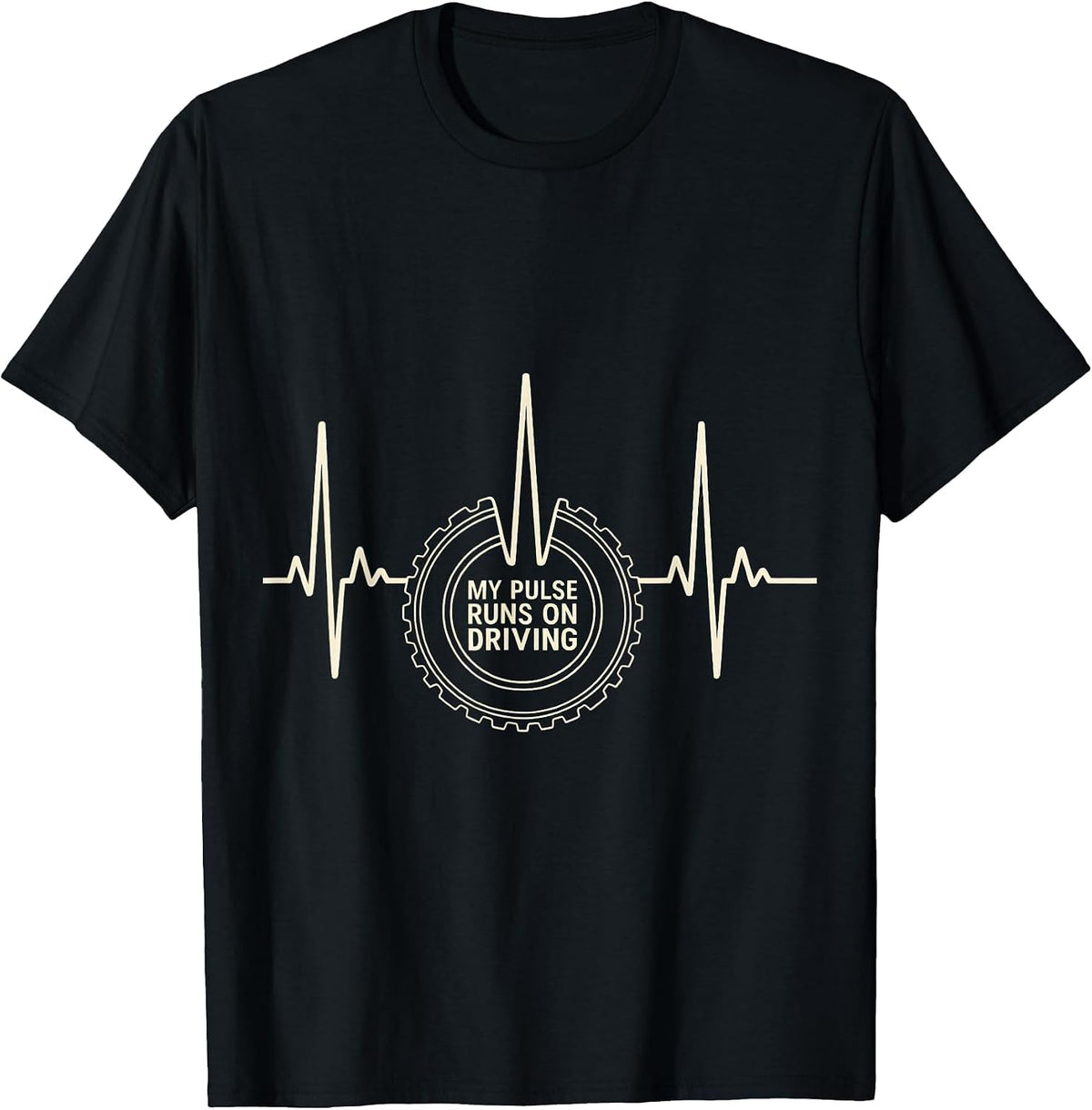 Men's My Pulse Runs On Driving Funny Car Guy Auto Mechanic Humor T-Shirt - Black