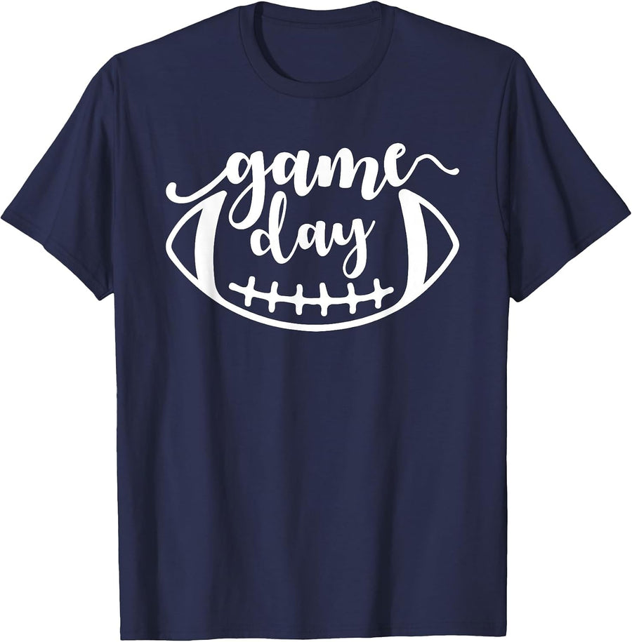 Game Day Football for Mens Womens Football Game Day Kids T-Shirt - Navy Blue