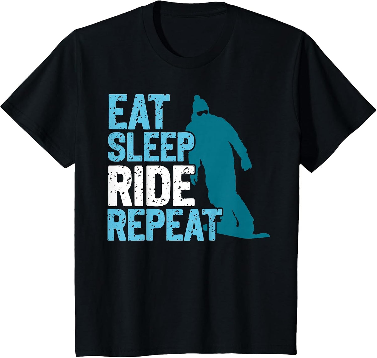 Snowboarding Snowboard Vintage Retro Ride Eat Sleep Ride T-Shirt - Black