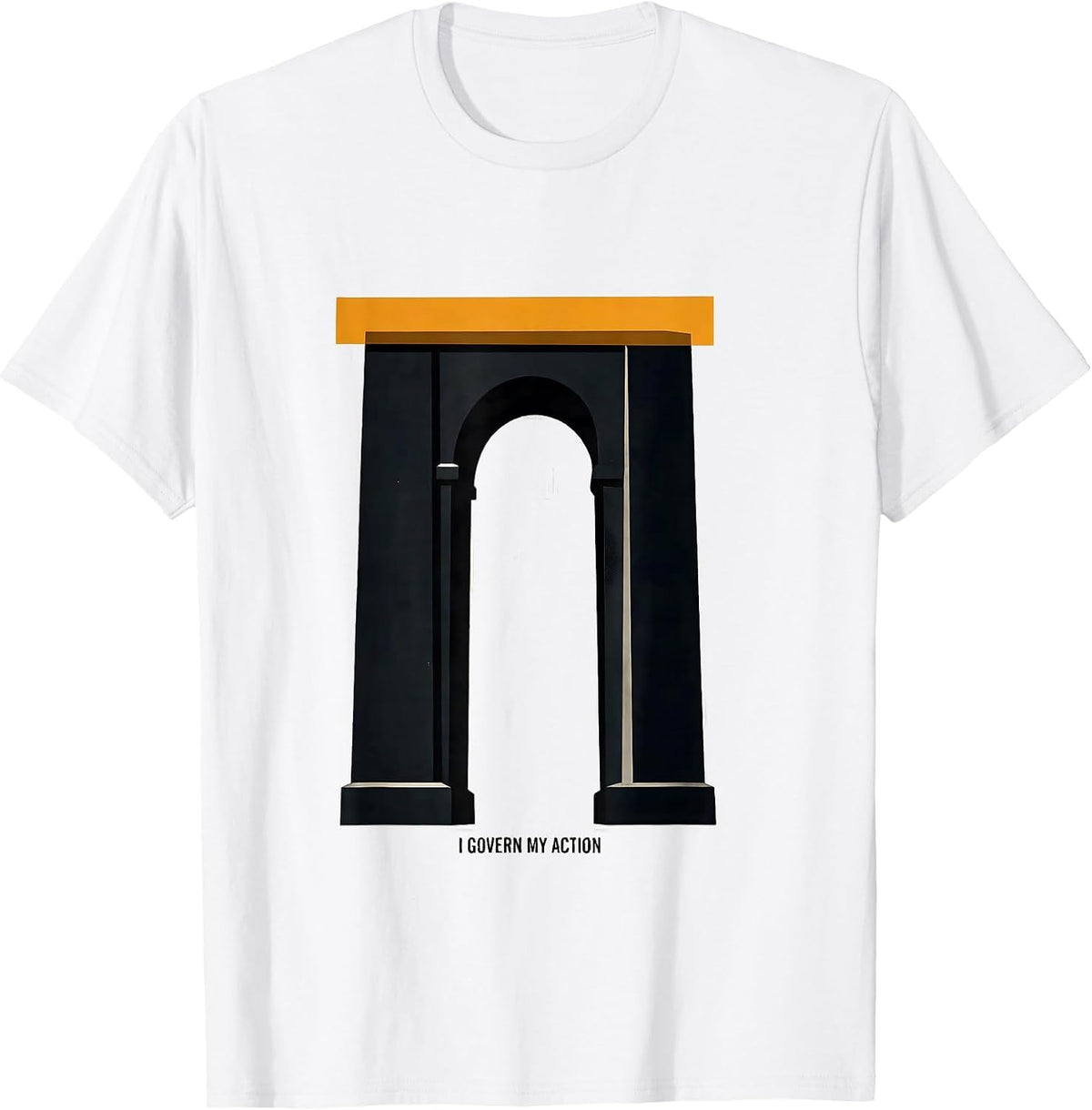 Men's I Govern My Action Stoic Philosophy Quote Marcus Aurelius T-Shirt - White