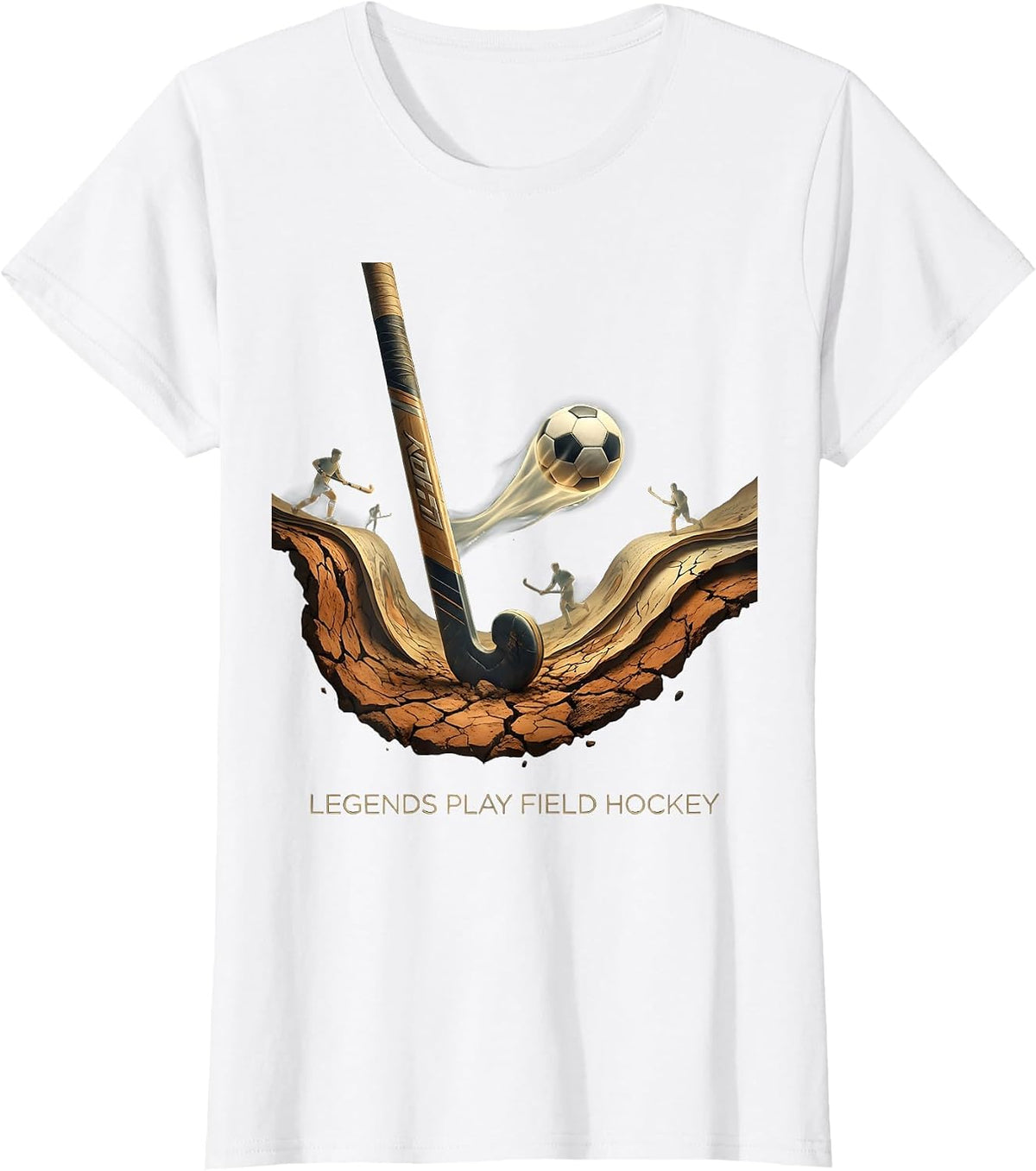 Legends Play Field Hockey Graphic Design T-Shirt - White
