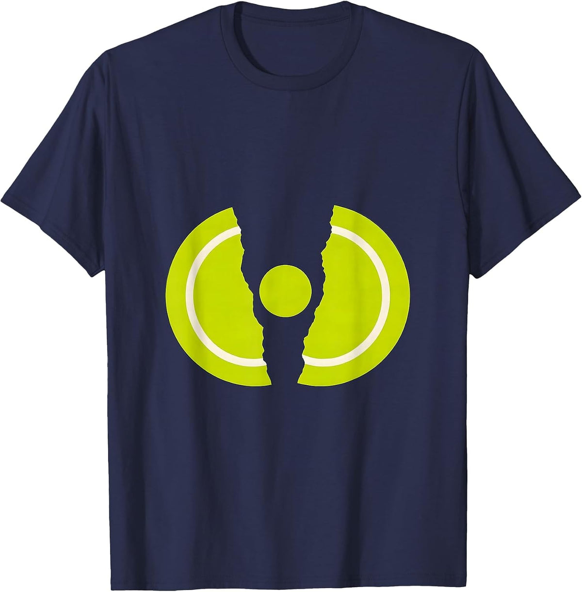 Cracked Tennis Ball Glowing Core Graphic T-Shirt - Navy Blue