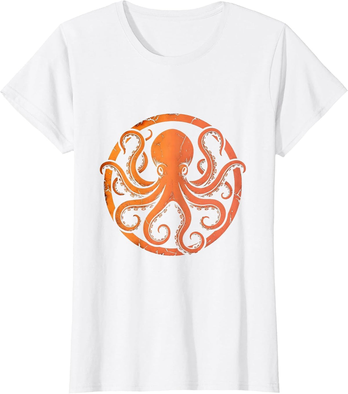 Octopus Gripping Cruise Ship Hull Graphic T-Shirt - White