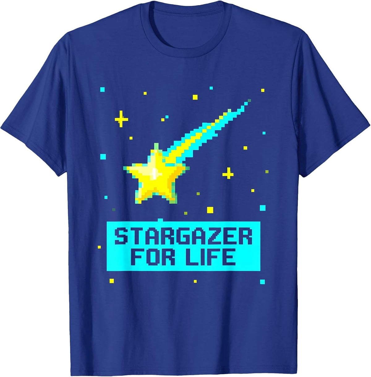 Stargazer For Life Astronomy Night Sky Design T-Shirt - Royal Blue