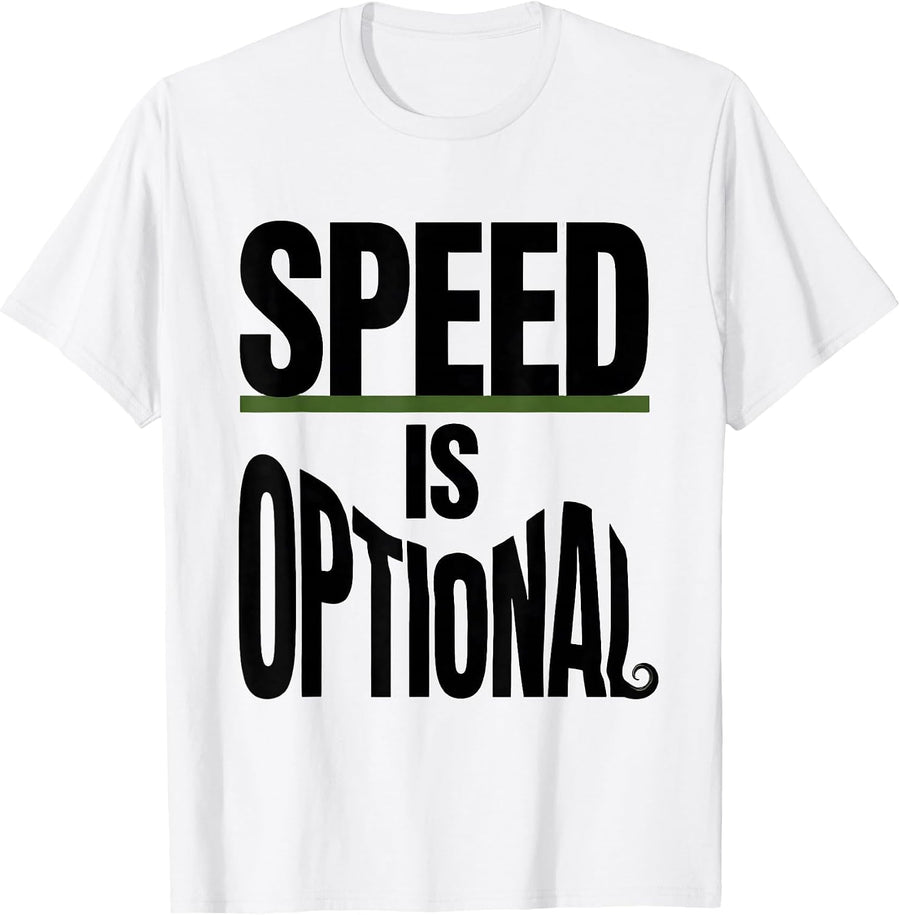 Men's Speed Is Optional Funny Sloth Lover Lazy Humor Gift T-Shirt - White