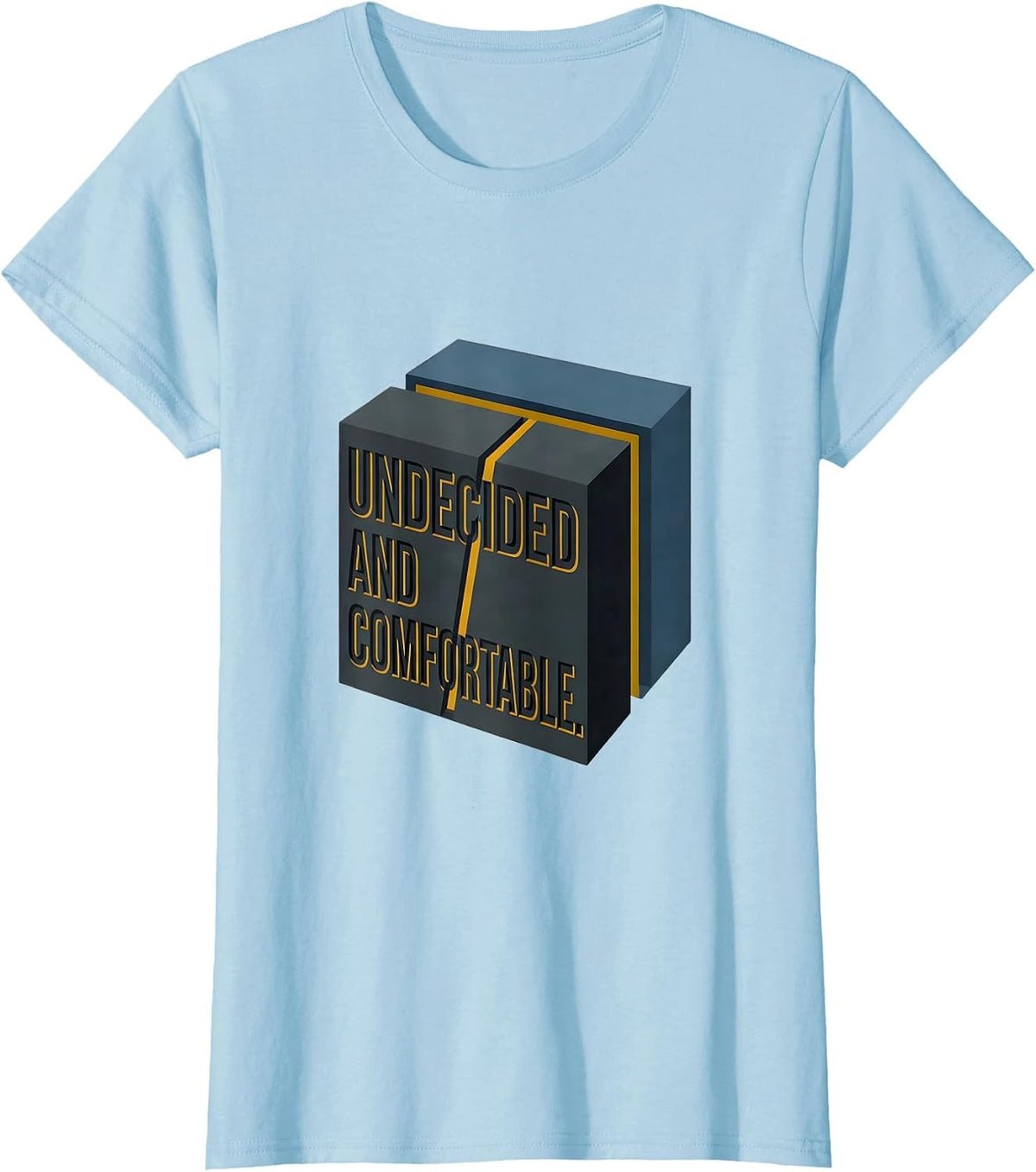 Women's Undecided And Comfortable Editorial Conceptual Quantum T-Shirt - Baby Blue
