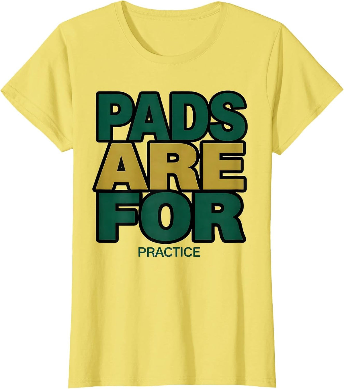 Women's Pads Are For Practice Rugby South African Pride National T-Shirt - Lemon Yellow