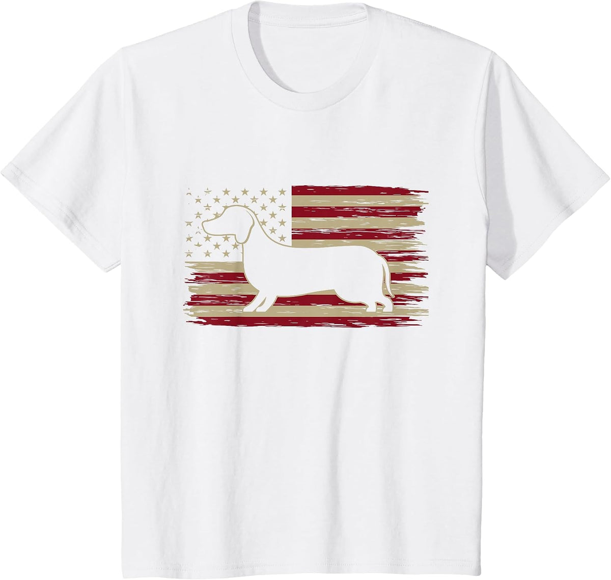 American Flag Dachshund Patriotic Dachshund Doxie Lover T-Shirt - White
