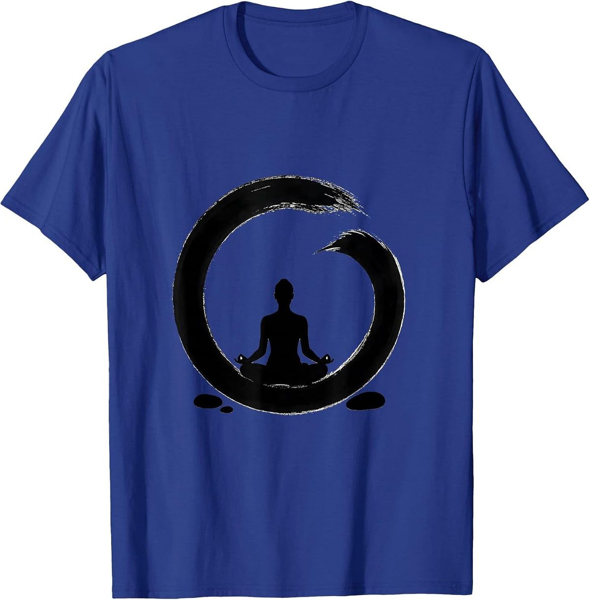 Men's Meditation Enso Silhouette Zen Balance Tai Chi Gift T-Shirt - Royal Blue