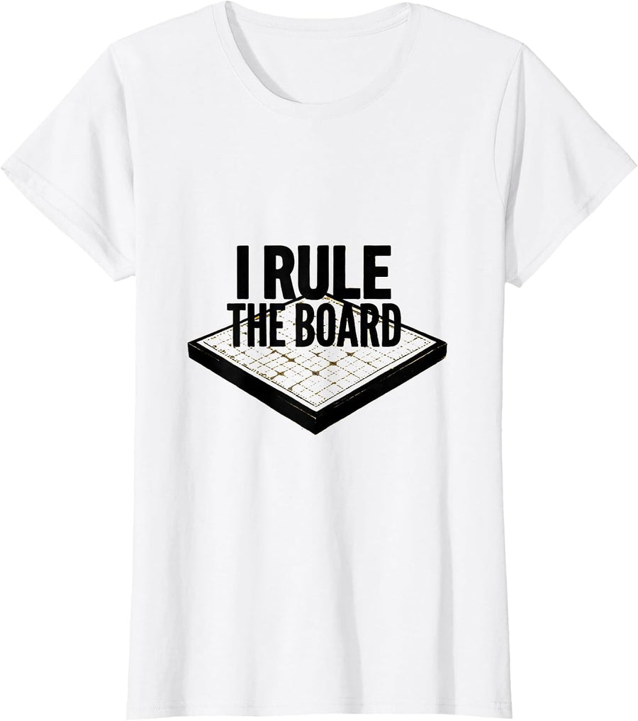 Women's I Rule The Board Funny Game Night Host Retro Party Humor T-Shirt - White