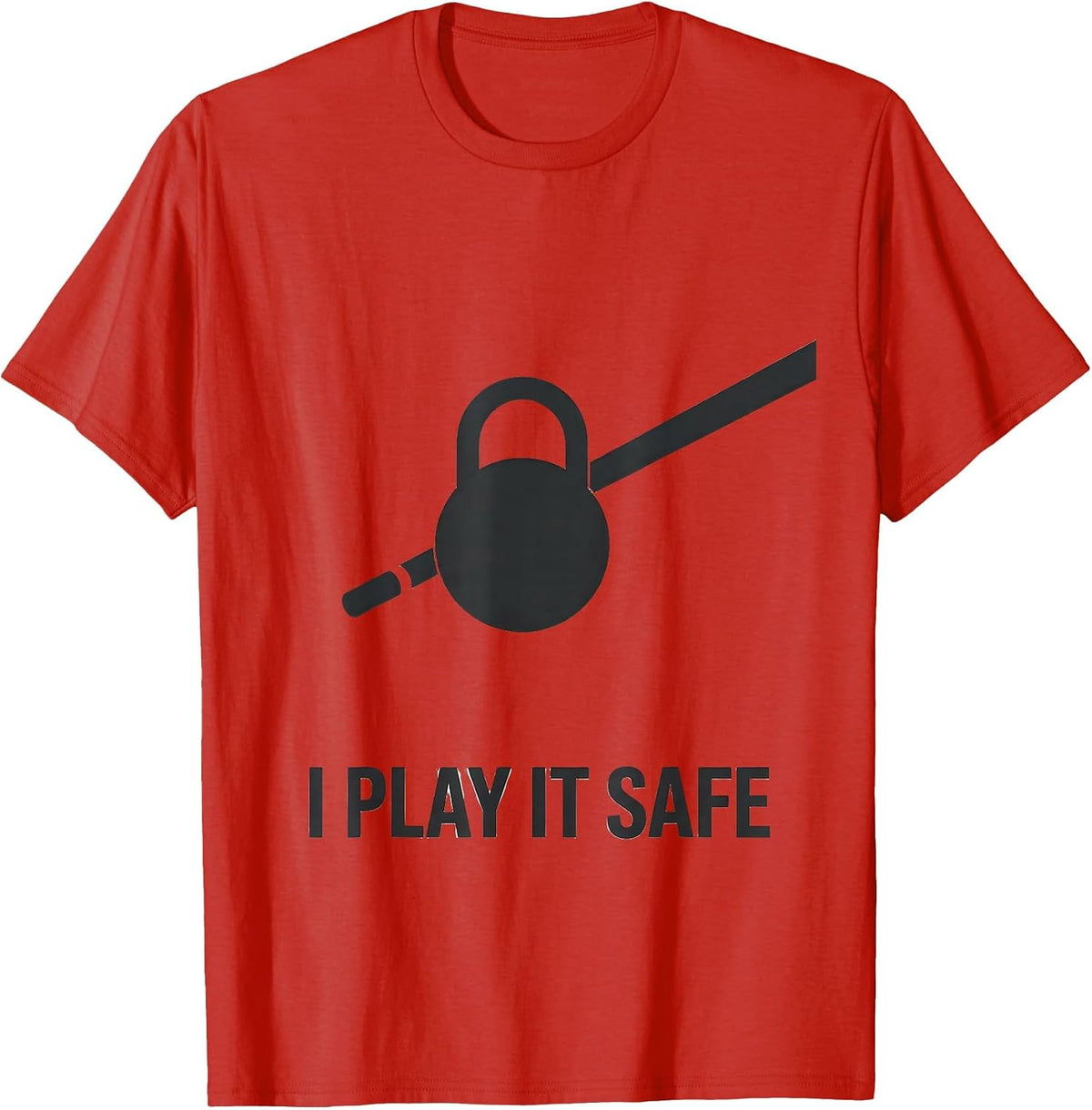 Men's I Play It Safe Funny Pool Player Billiards Humor T-Shirt - Red