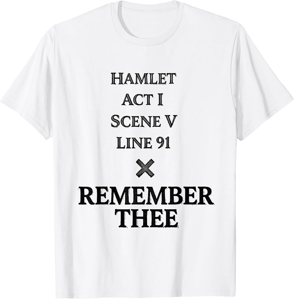 Men's Remember Thee Funny Shakespeare Quote Literary Humor T-Shirt - White