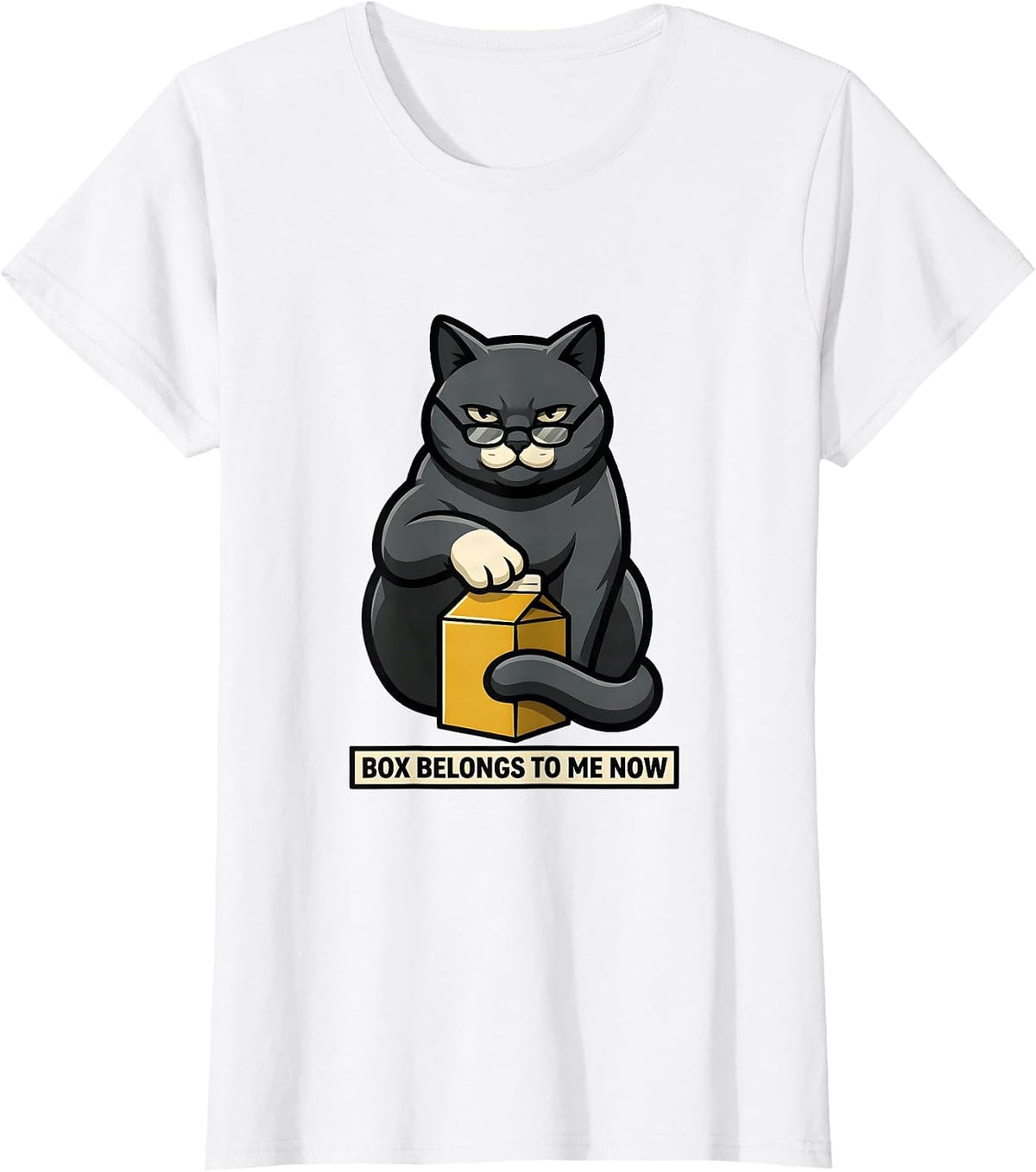 Box Belongs To Me Now Funny Science Cat Owner Quantum T-Shirt - White